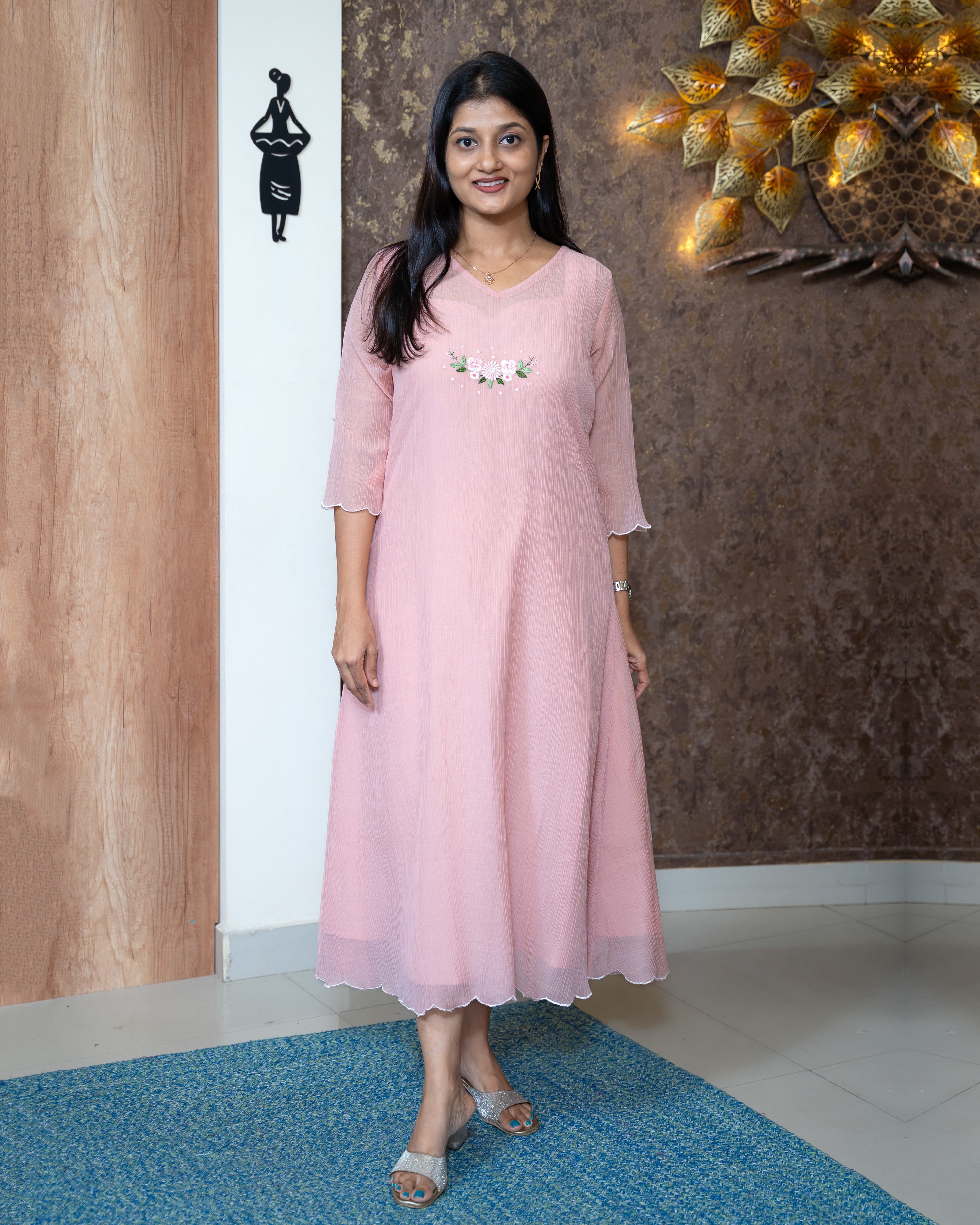 Load image into Gallery viewer, Crushed Mul Chanderi Designer Wear(Pre-Order)-1068
