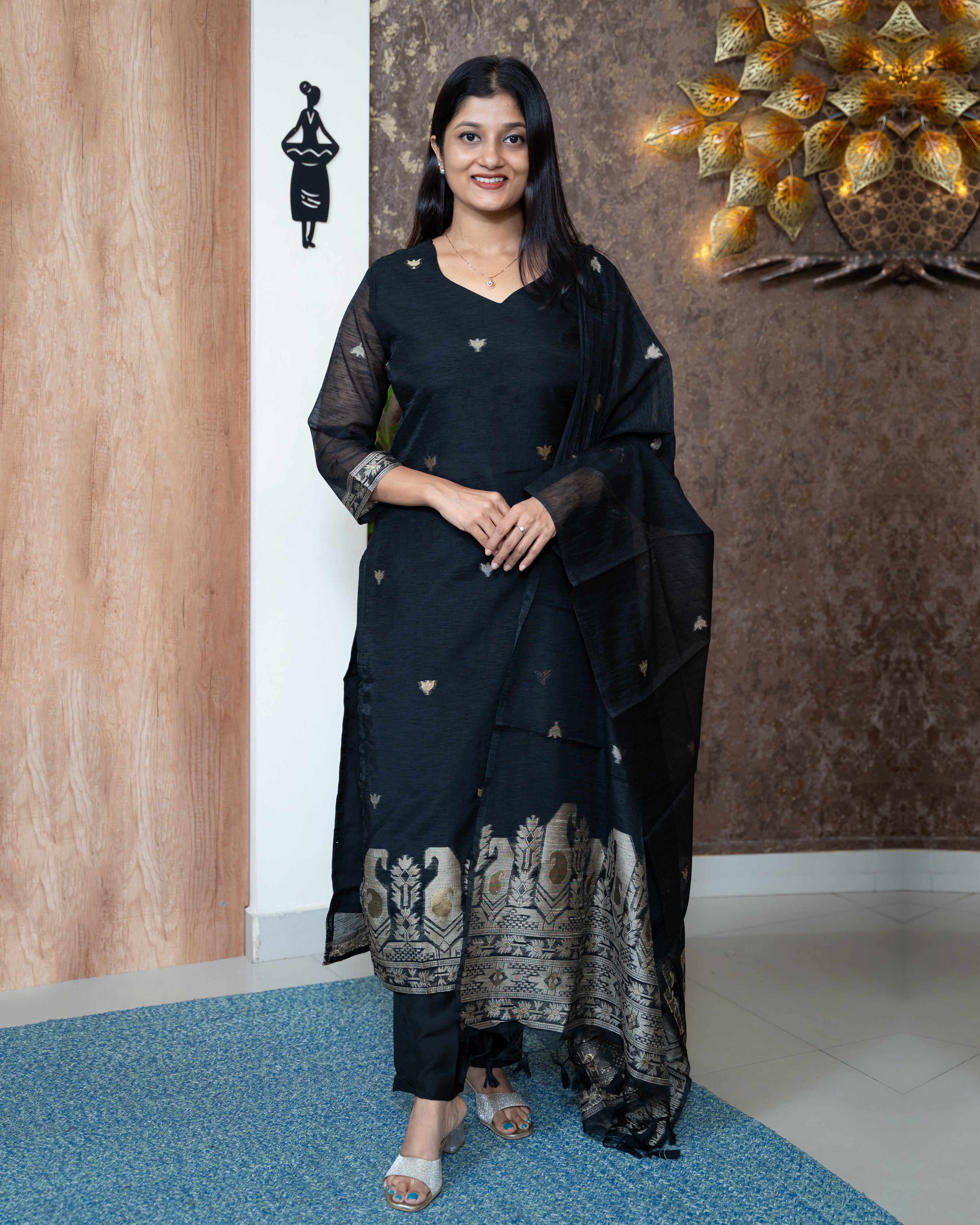 Load image into Gallery viewer, Chanderi Cotton Suit-7393
