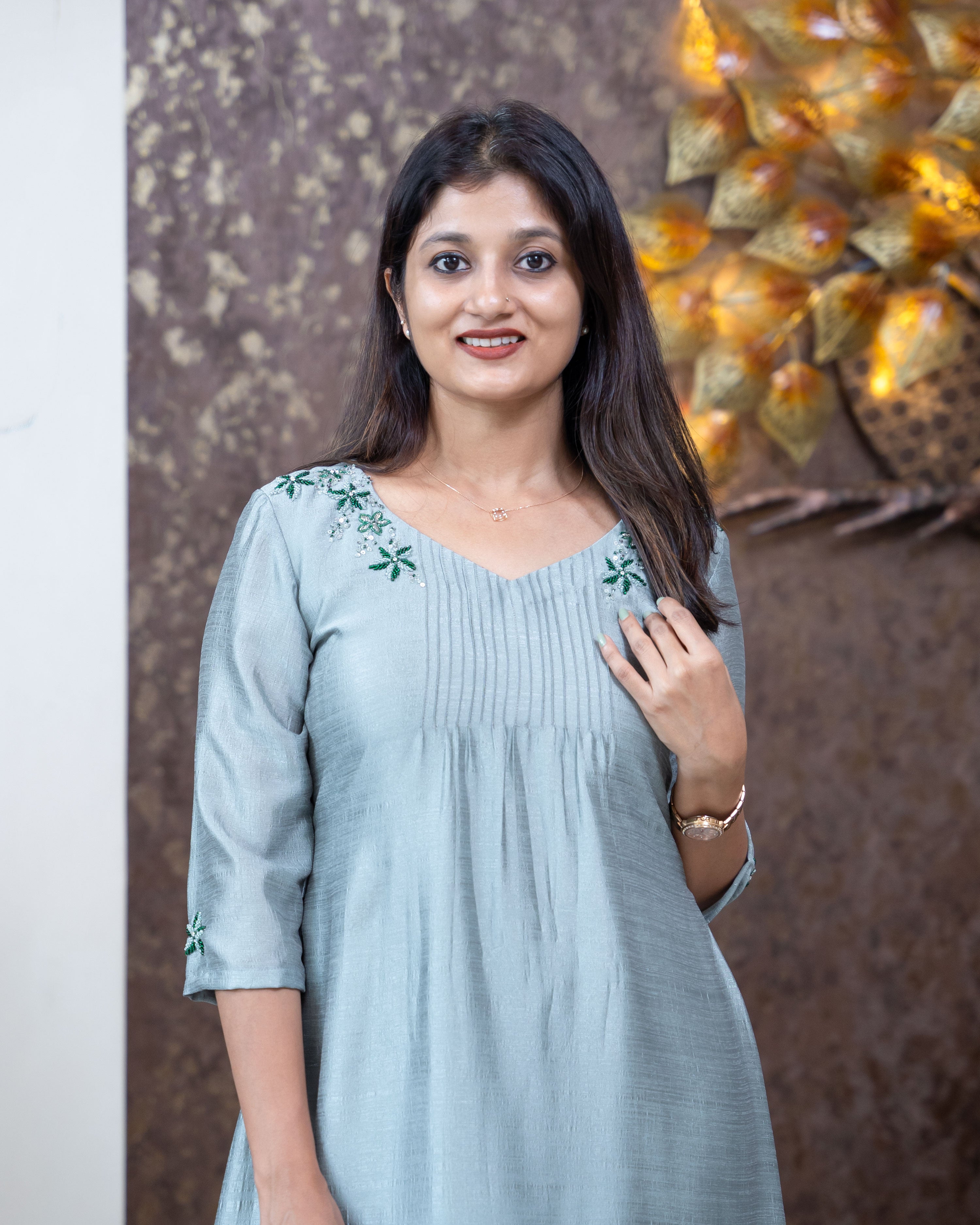 Load image into Gallery viewer, Vichithra Silk Designer Kurti (Pre-Order)-3210
