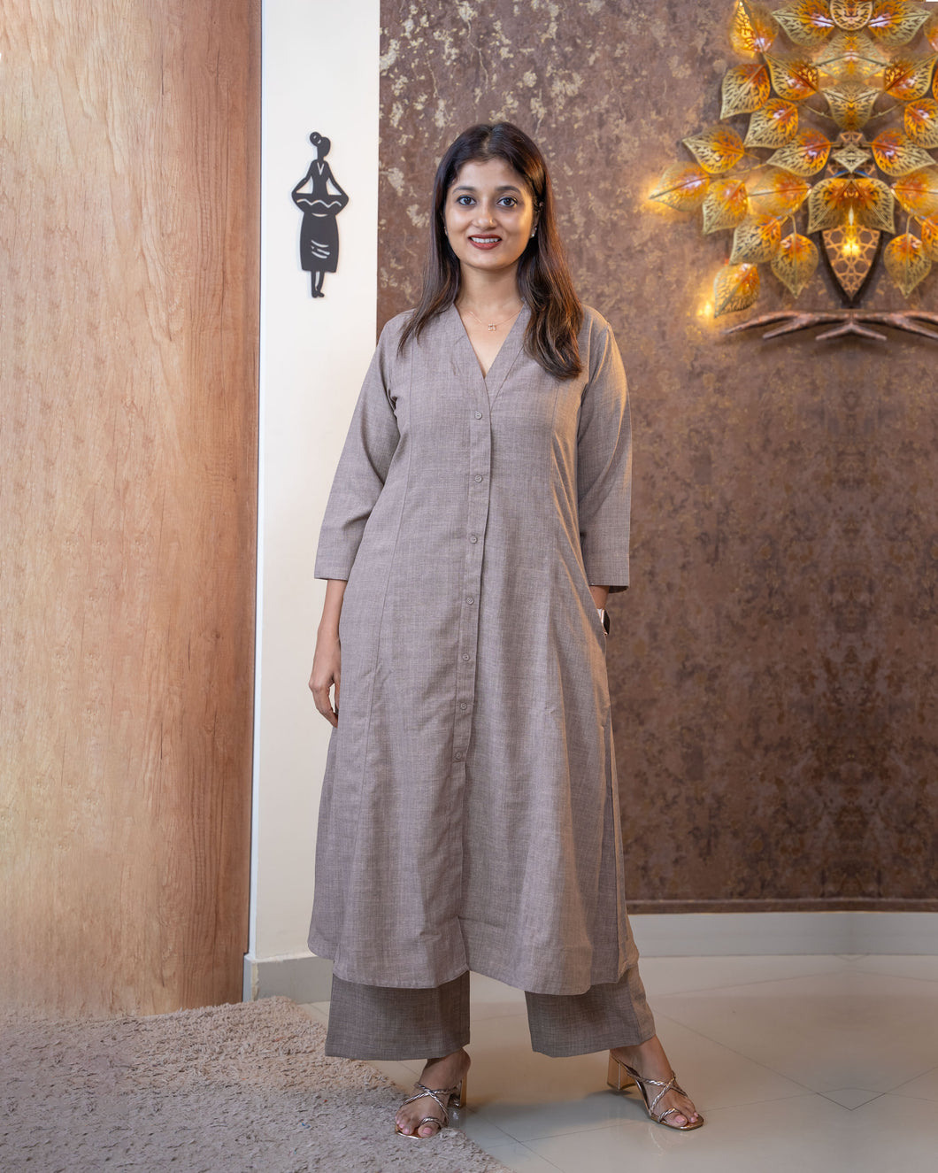 Semi Silk Co-Ord Set-3228