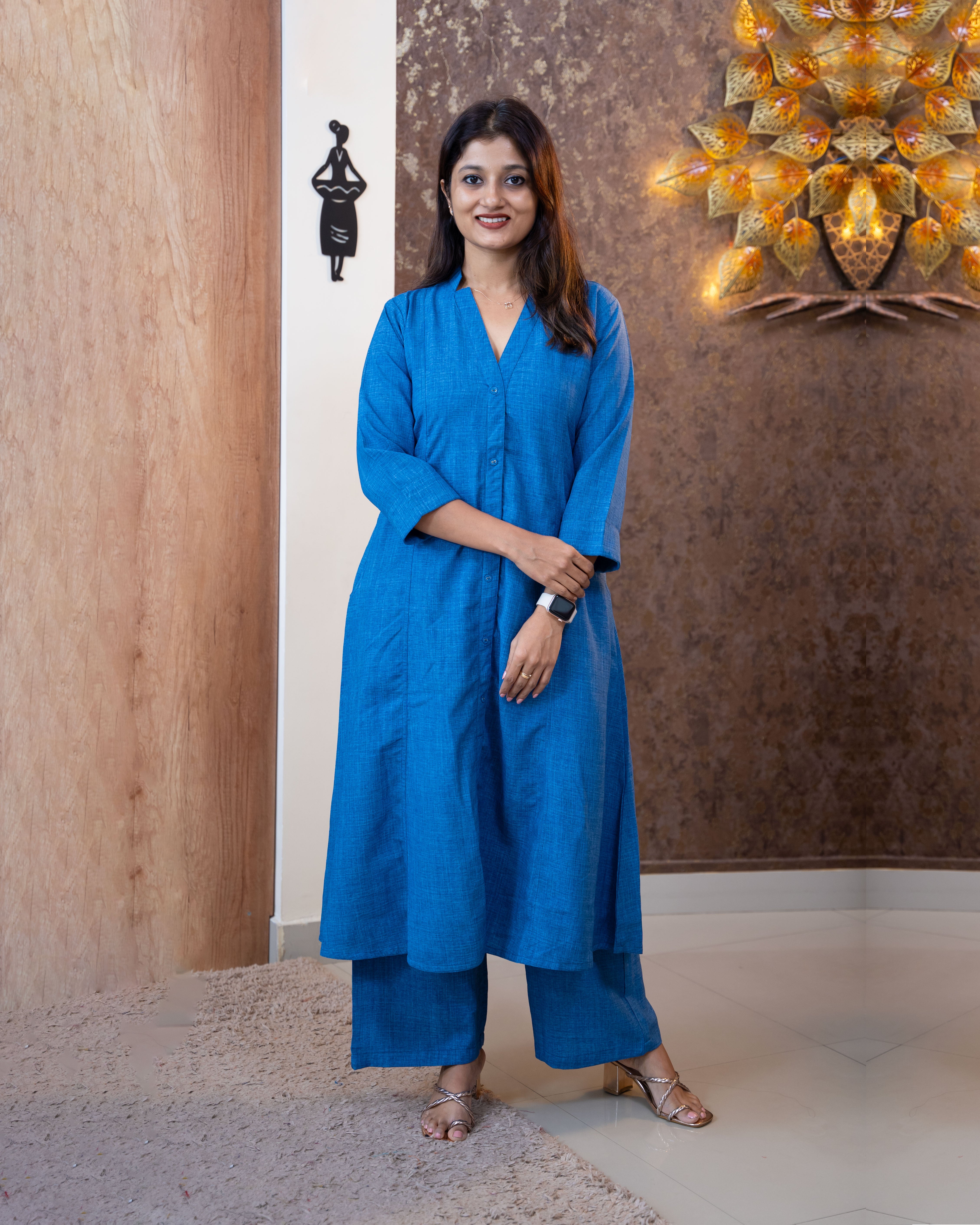 Load image into Gallery viewer, Semi Silk Co-Ord Set-3228
