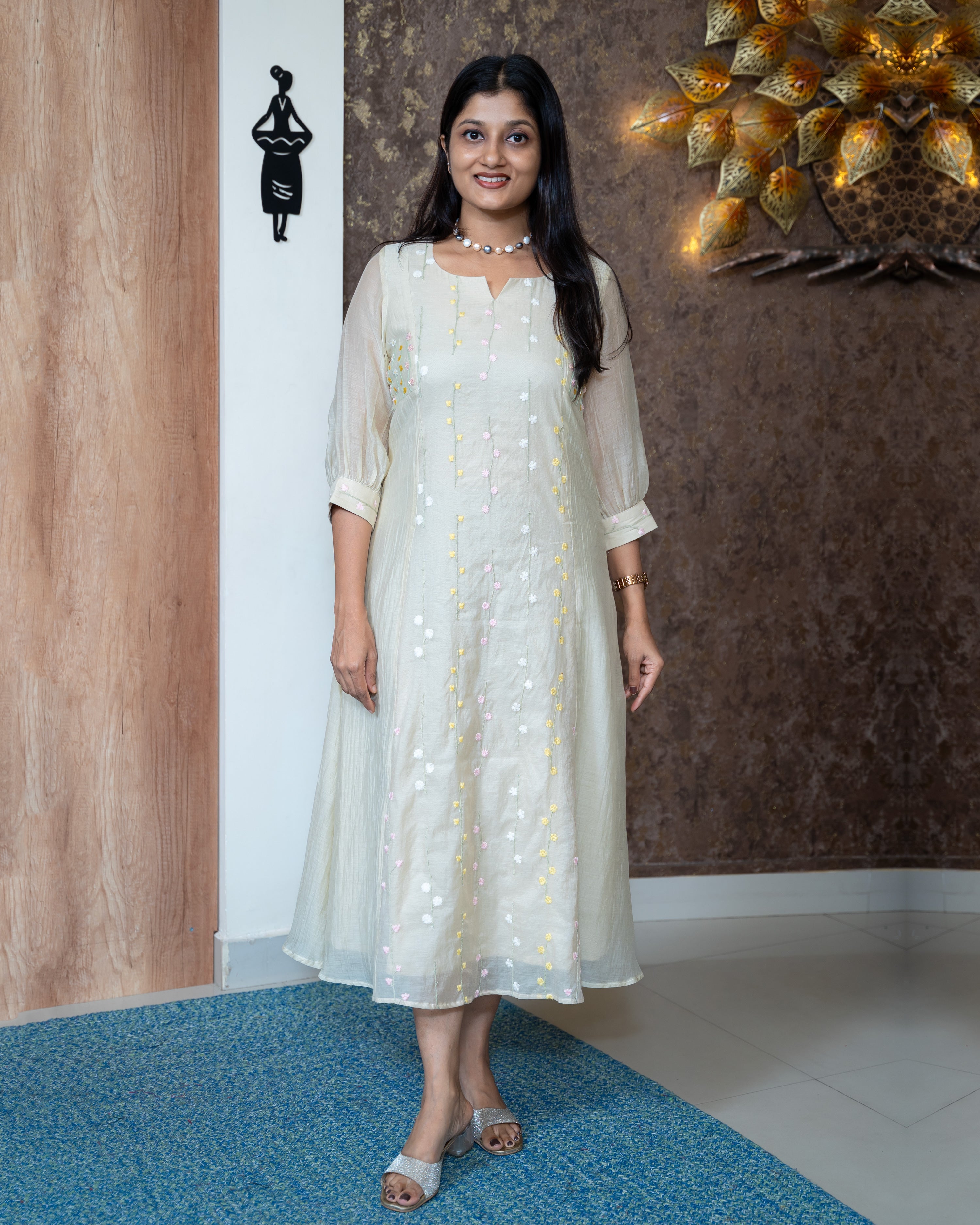 Load image into Gallery viewer, Mul Chanderi Designer Kurti(Pre-Order)-1074
