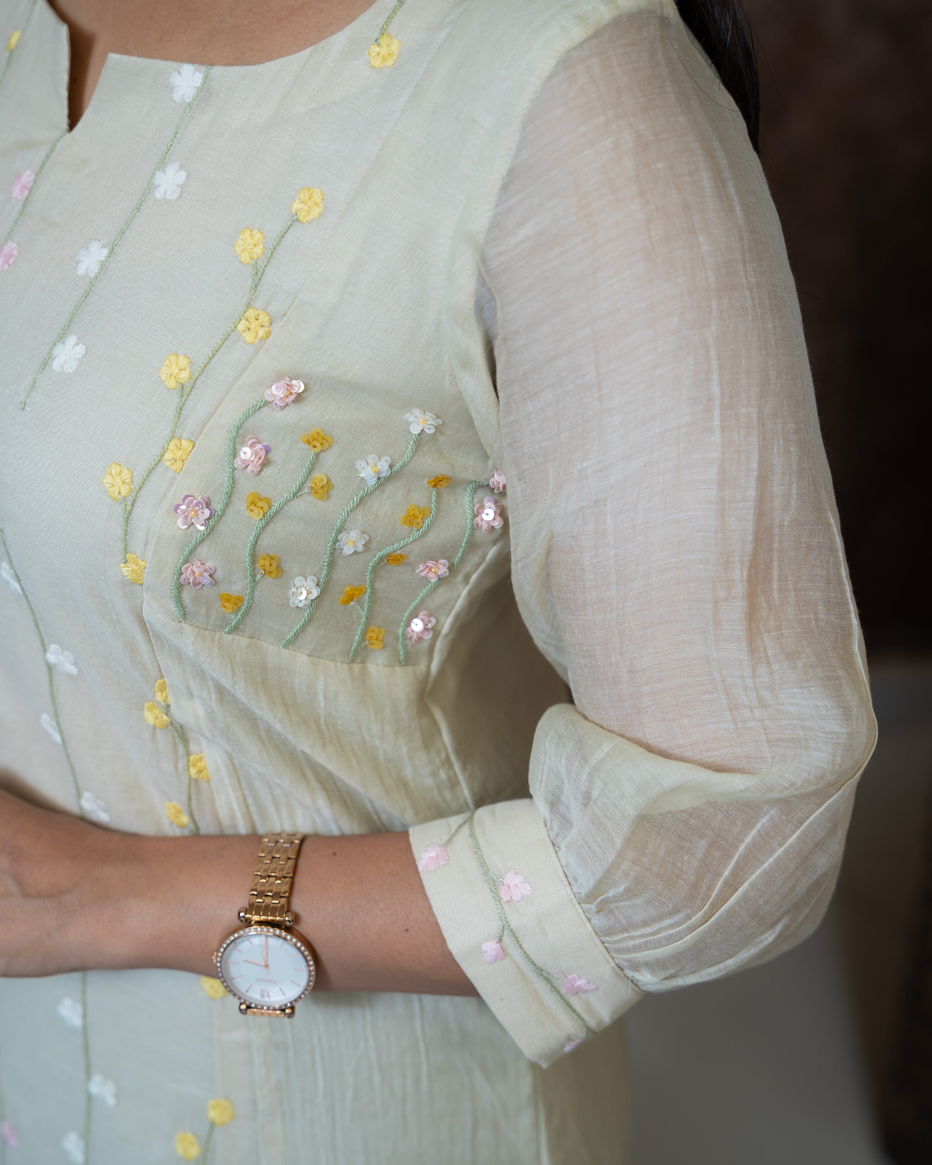 Load image into Gallery viewer, Mul Chanderi Designer Kurti(Pre-Order)-1074
