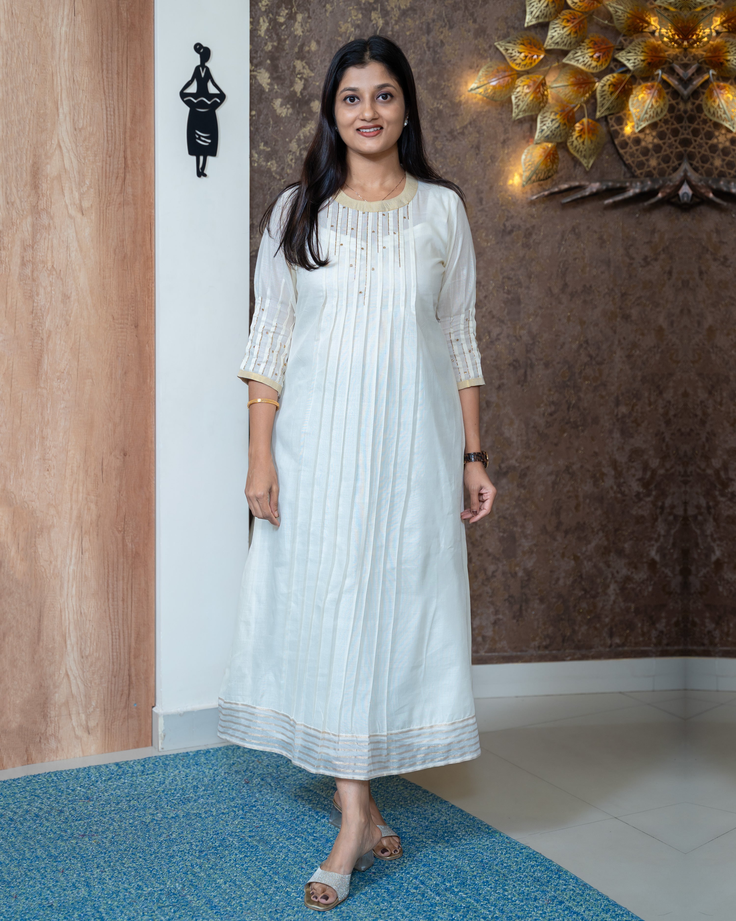 Load image into Gallery viewer, Mul Chanderi Designer Kurti (Pre-Order)-1050
