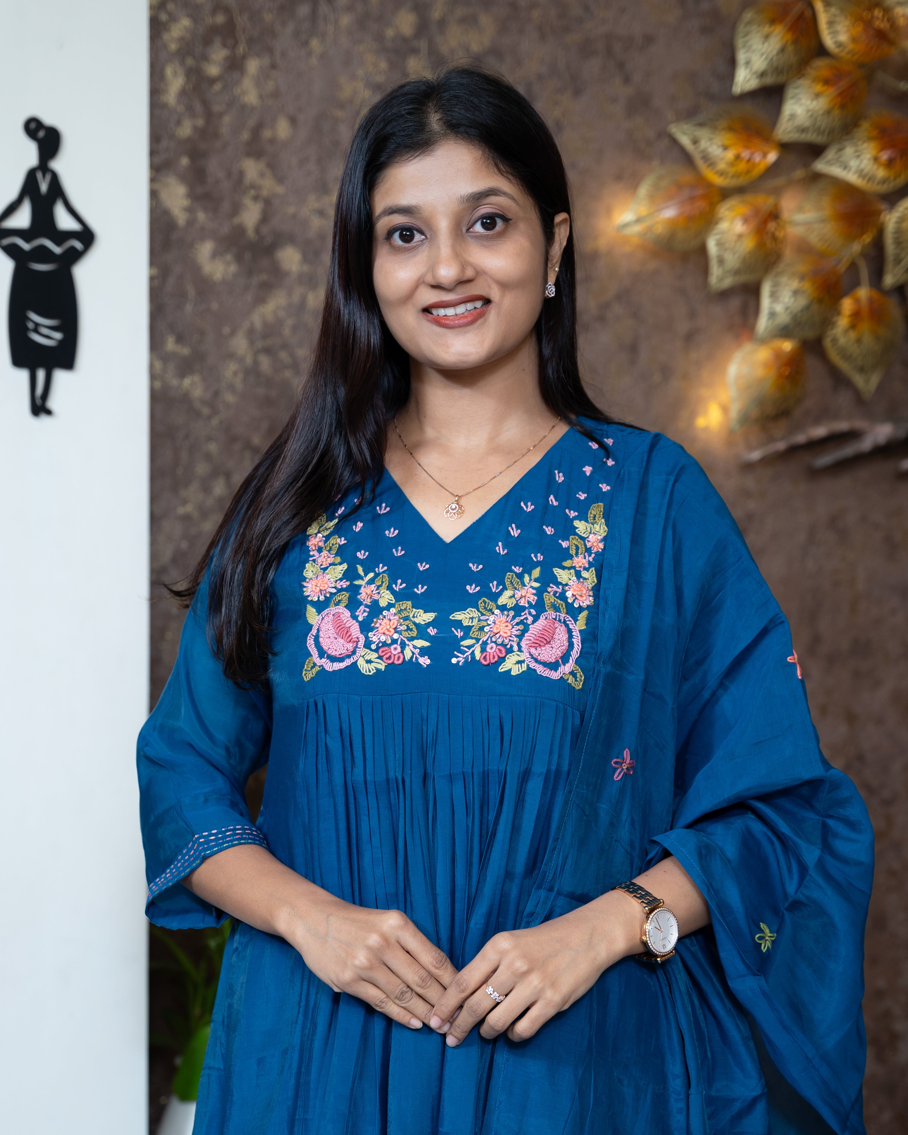 Load image into Gallery viewer, Mul Chanderi Suit-7545
