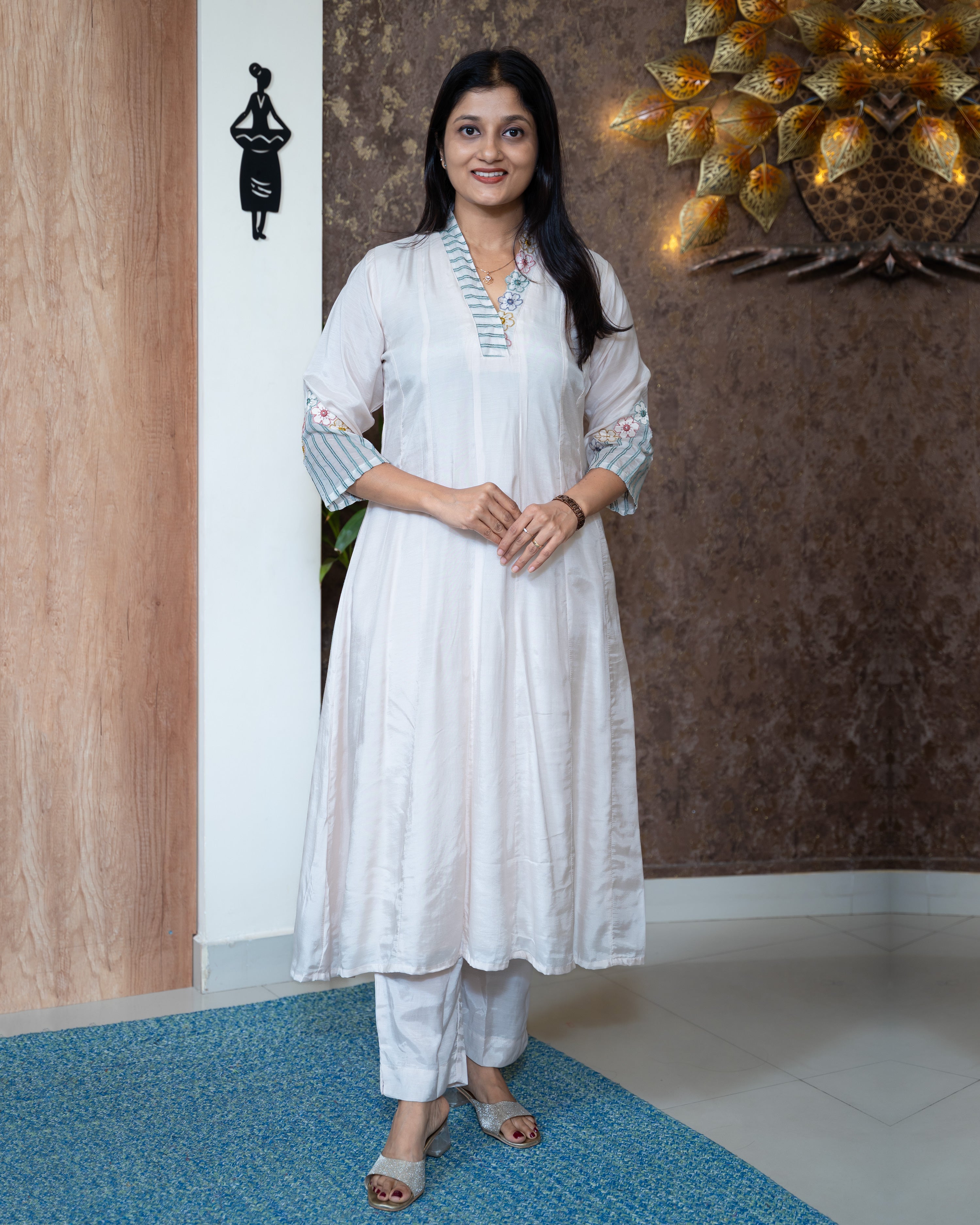 Load image into Gallery viewer, Muslin Silk Co-Ord Set-7641

