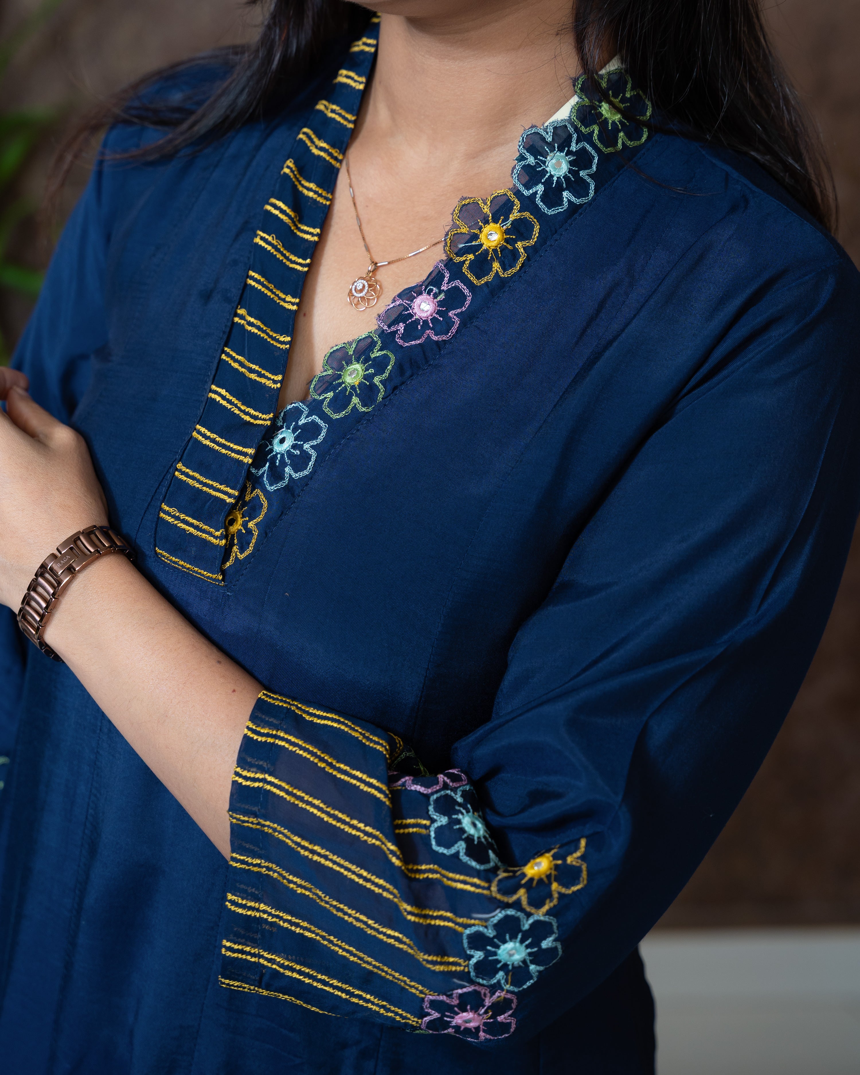 Load image into Gallery viewer, Muslin Silk Co-Ord Set-7641
