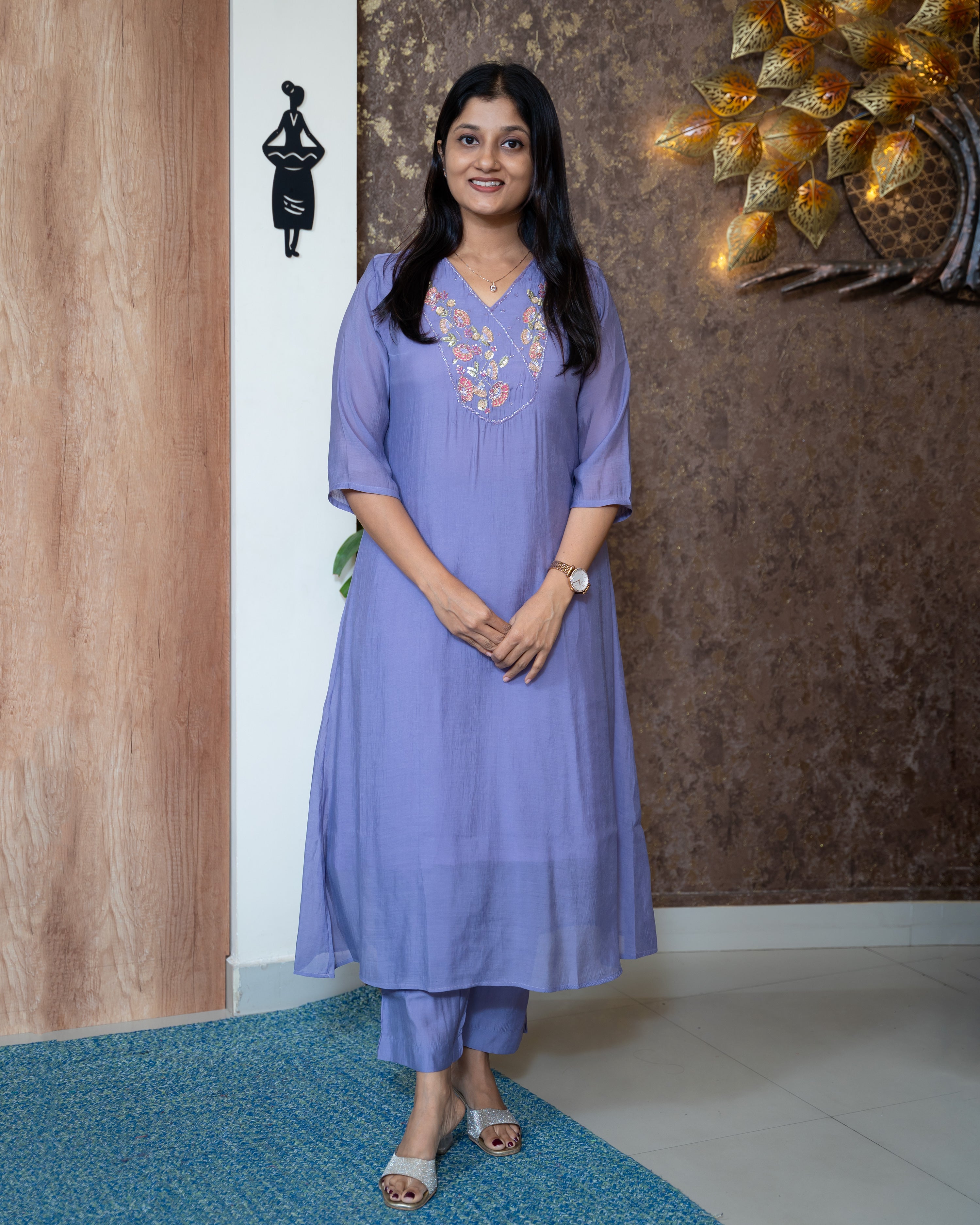 Load image into Gallery viewer, Mul Chanderi Co-Ord Set-7696
