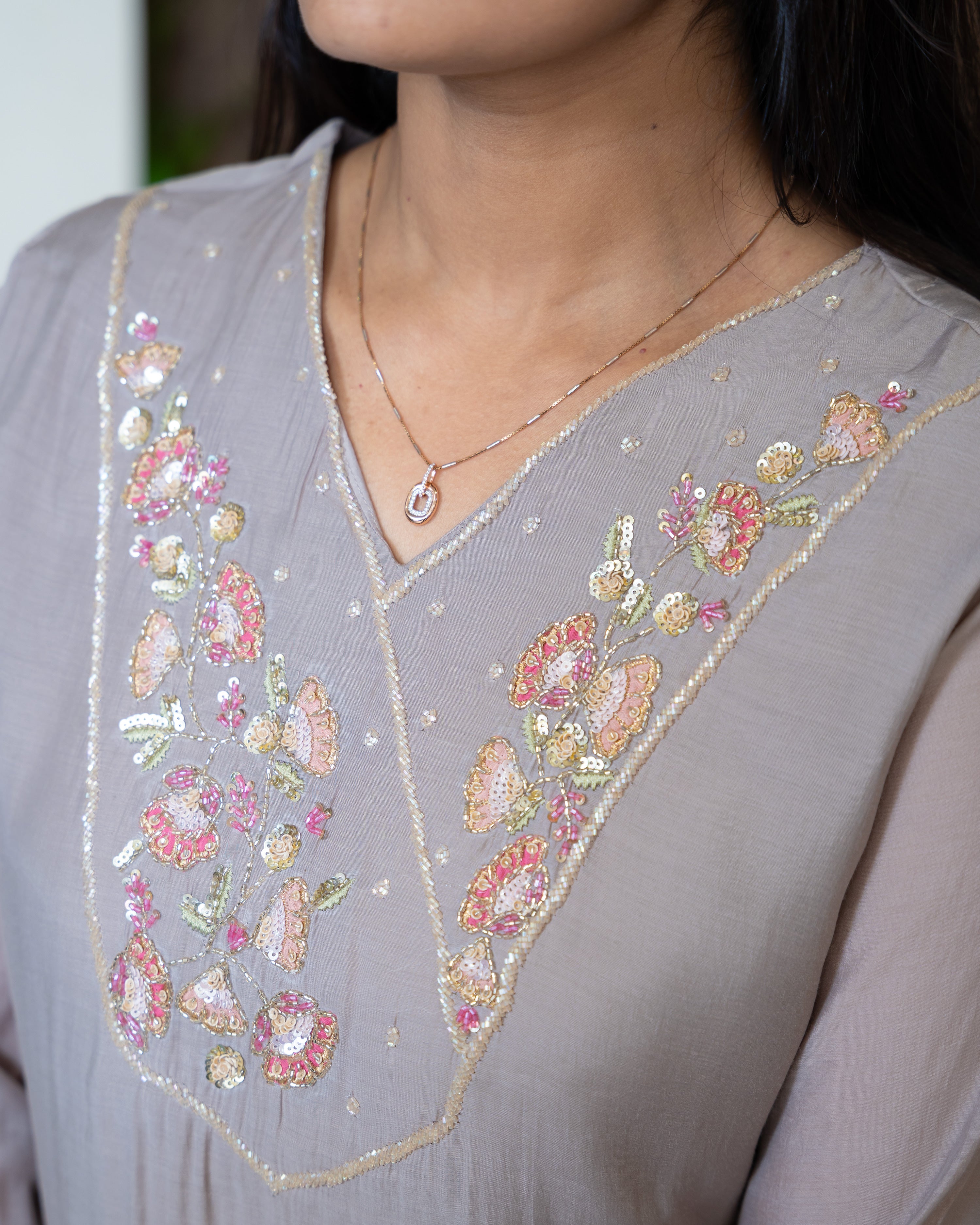 Load image into Gallery viewer, Mul Chanderi Co-Ord Set-7696
