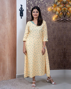 Linen Cotton Designer Kurti(Pre-Order)-3408
