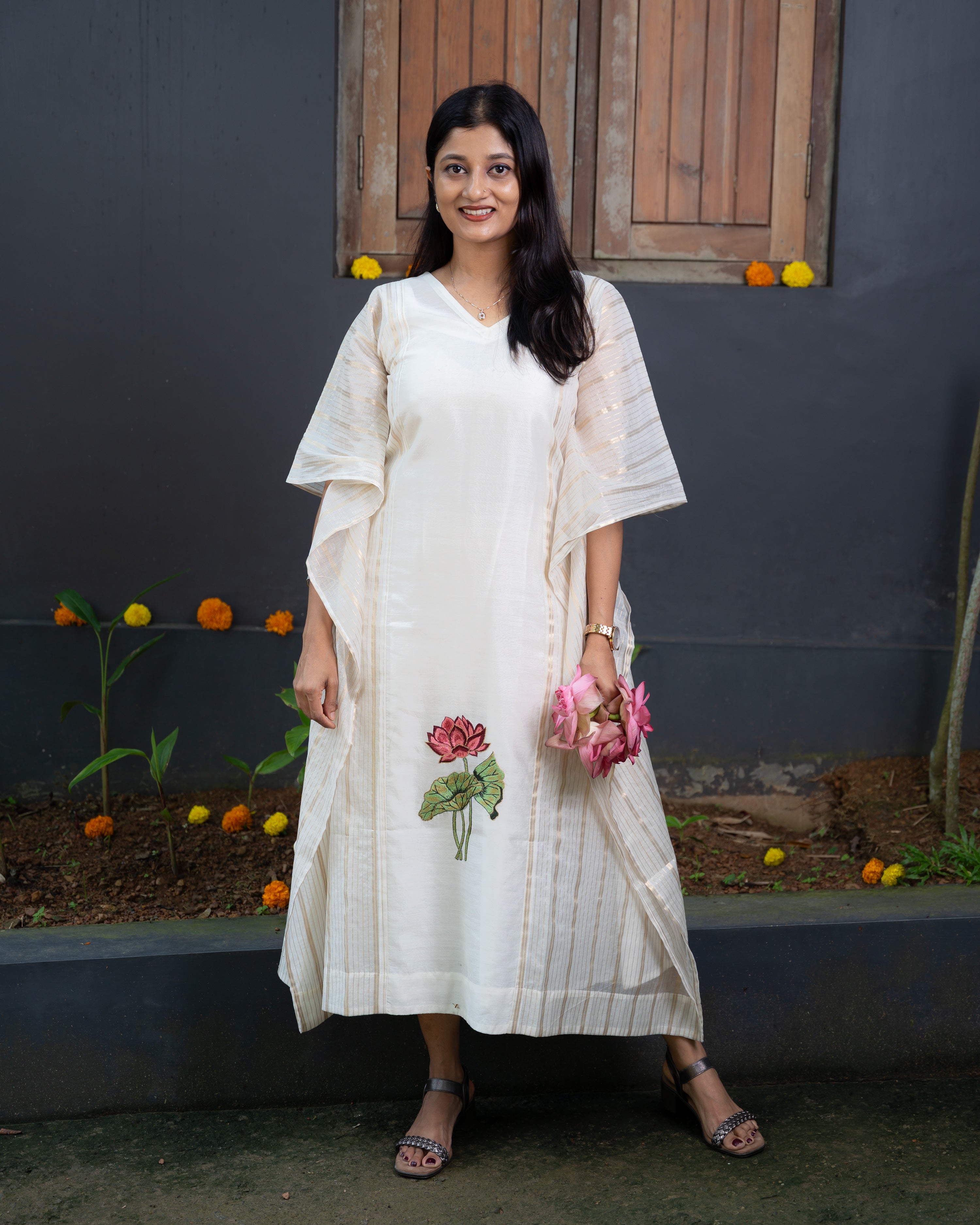 Load image into Gallery viewer, Mul Chanderi Designer Kaftan(Pre-Order)-1047
