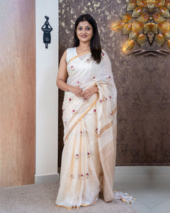Pure Linen Saree-3533