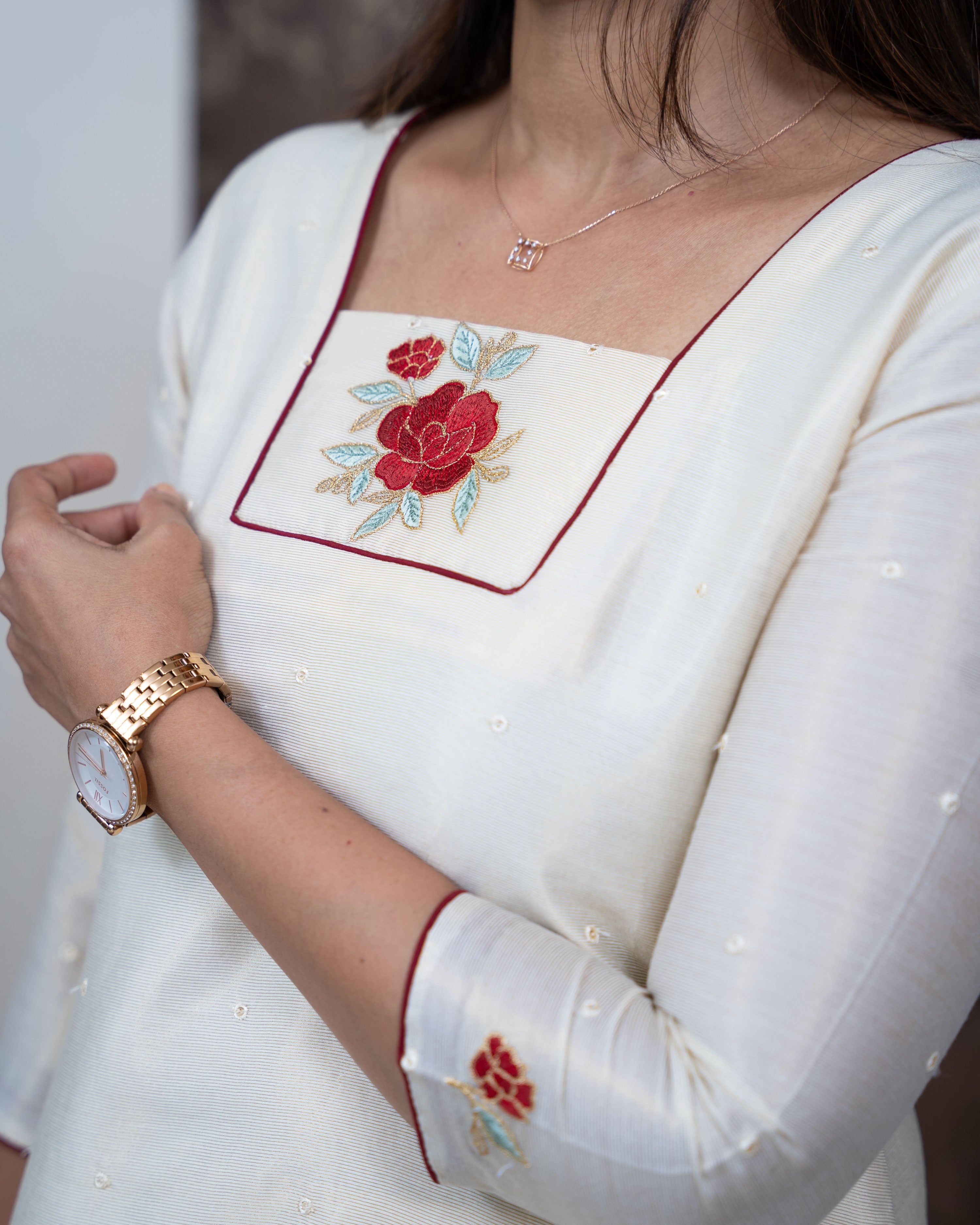 Load image into Gallery viewer, Cotton Tissue Designer Kurti(Pre-Order)-3601
