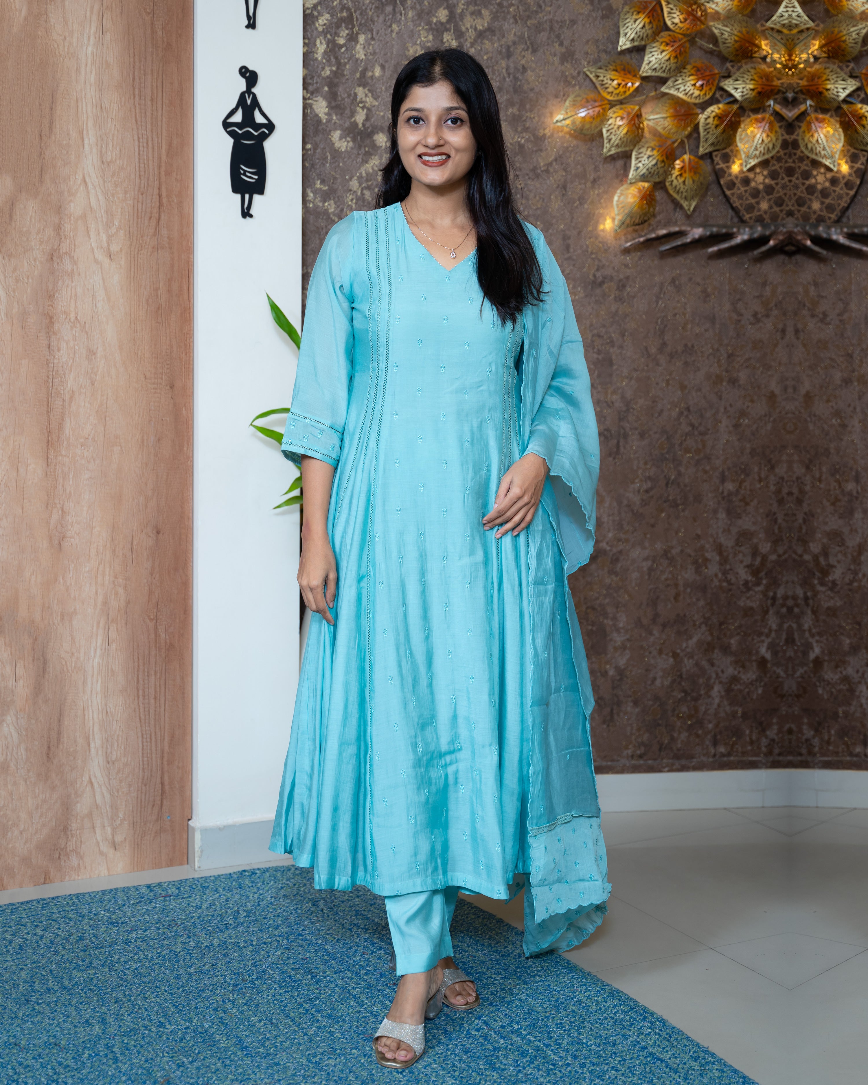 Load image into Gallery viewer, Mul Chanderi Suit-7764
