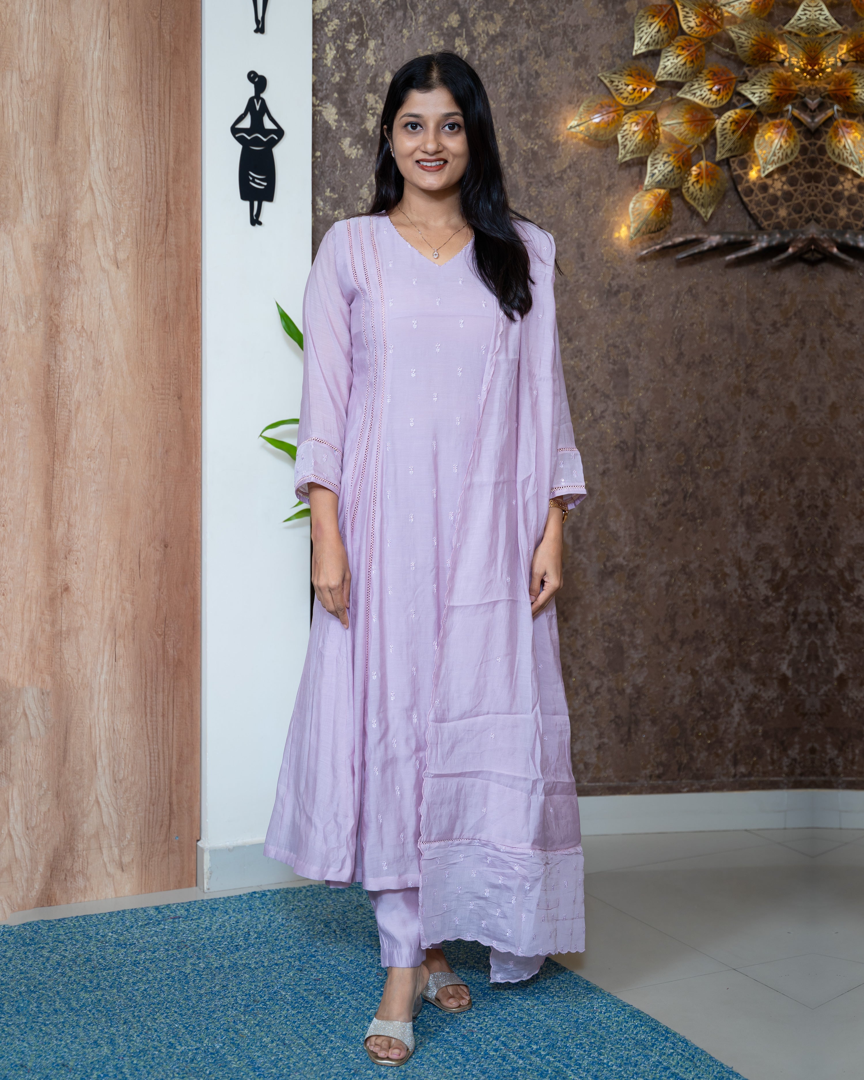 Load image into Gallery viewer, Mul Chanderi Suit-7764
