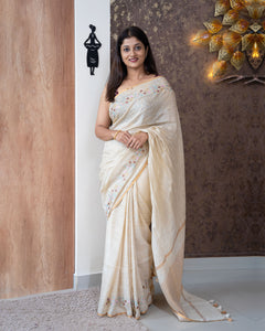 Pure Linen Saree(Pre-Order)-3642
