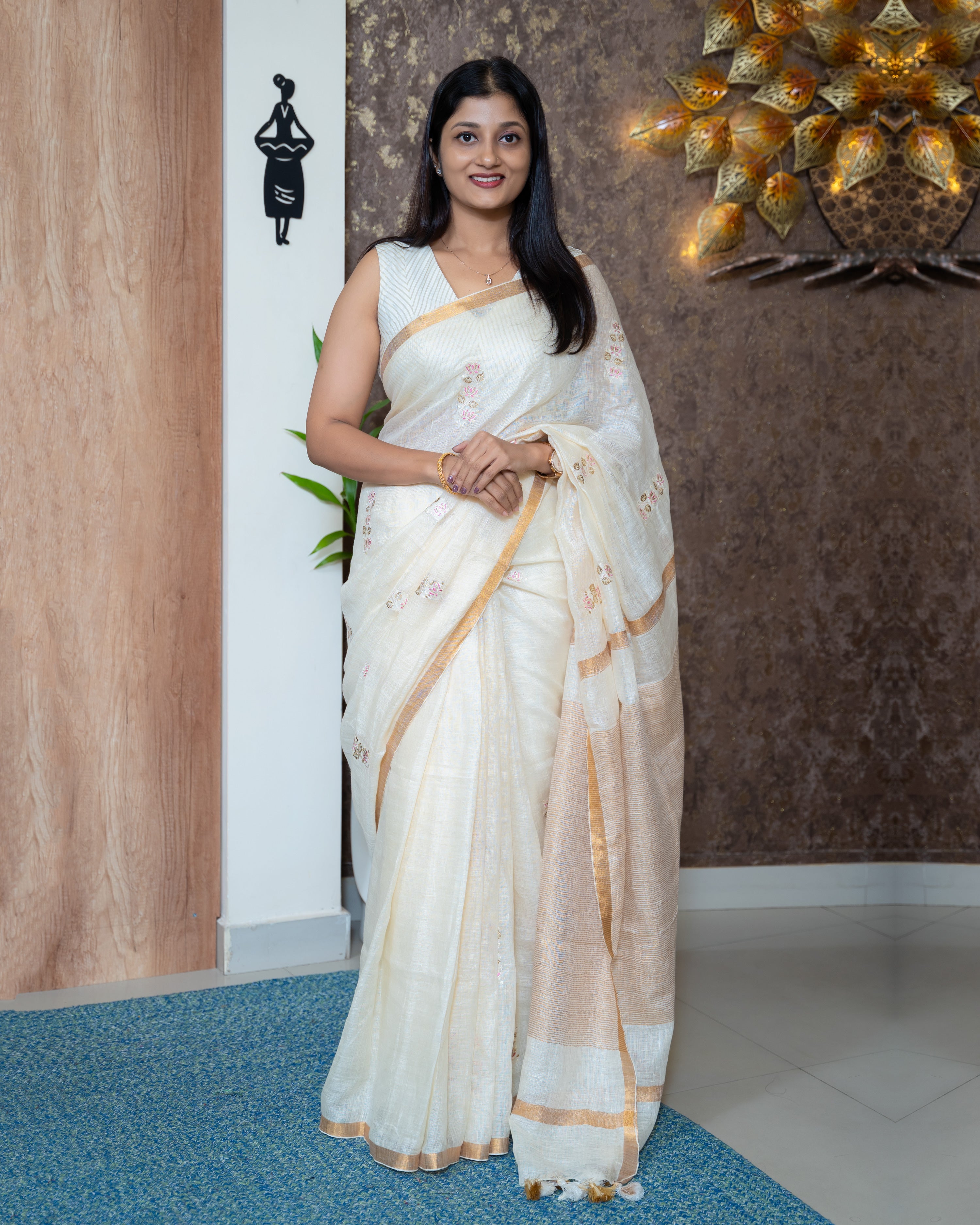 Load image into Gallery viewer, Linen Saree-
