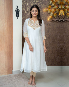Mul Chanderi Designer Kurti(Pre-Order)-3731