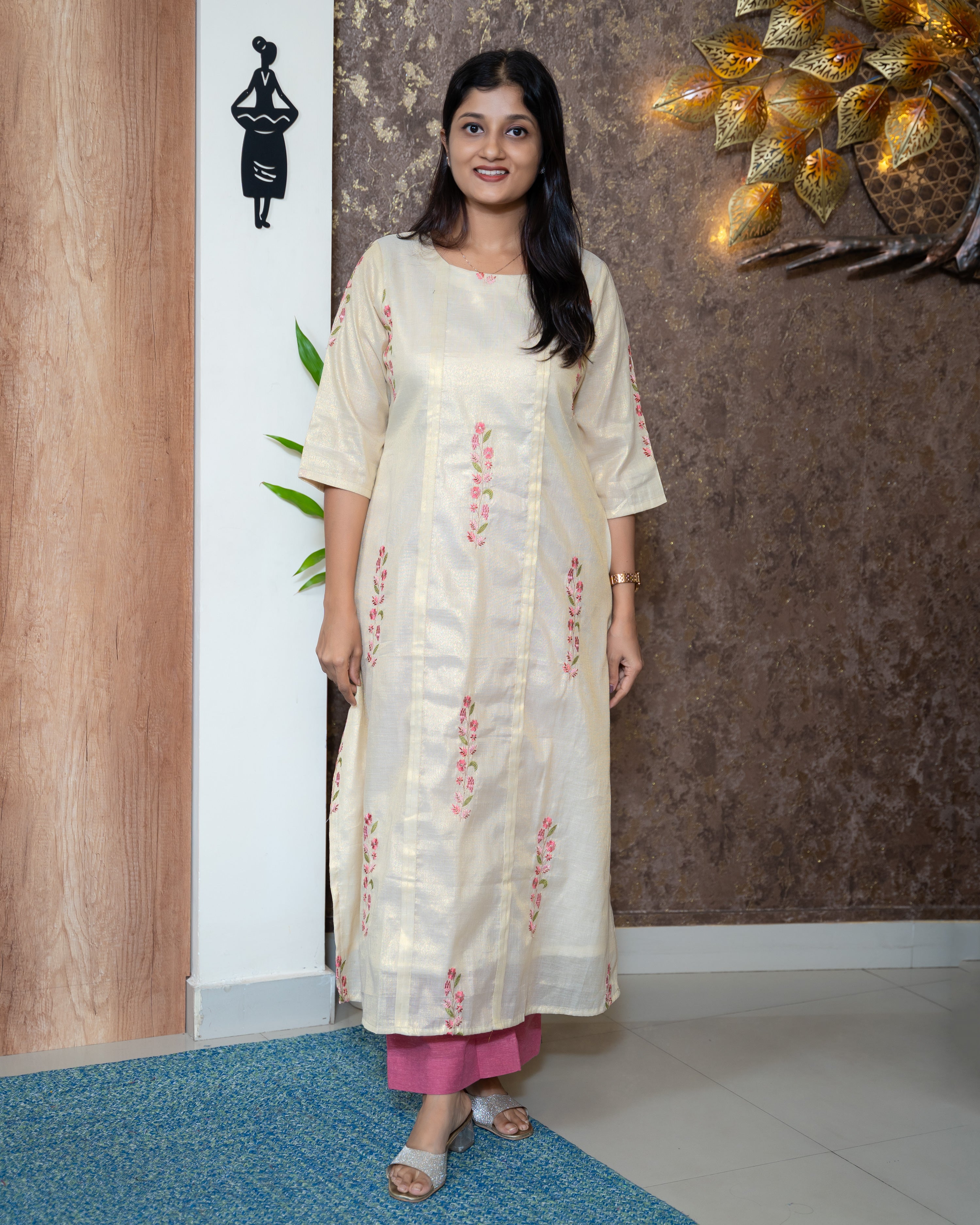 Load image into Gallery viewer, Cotton Tissue Kurti-7916
