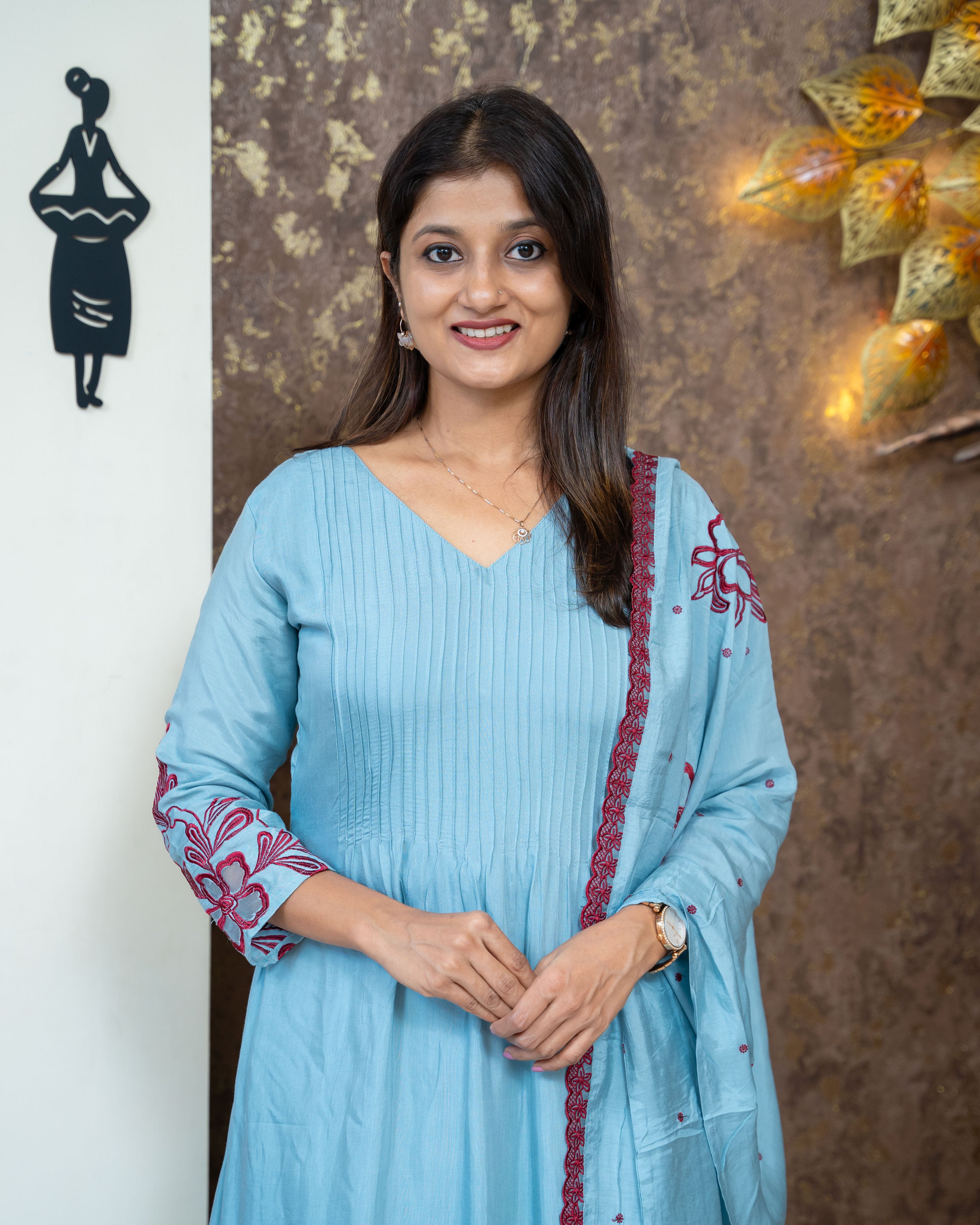 Load image into Gallery viewer, Muslin Silk Designer Suit-3768
