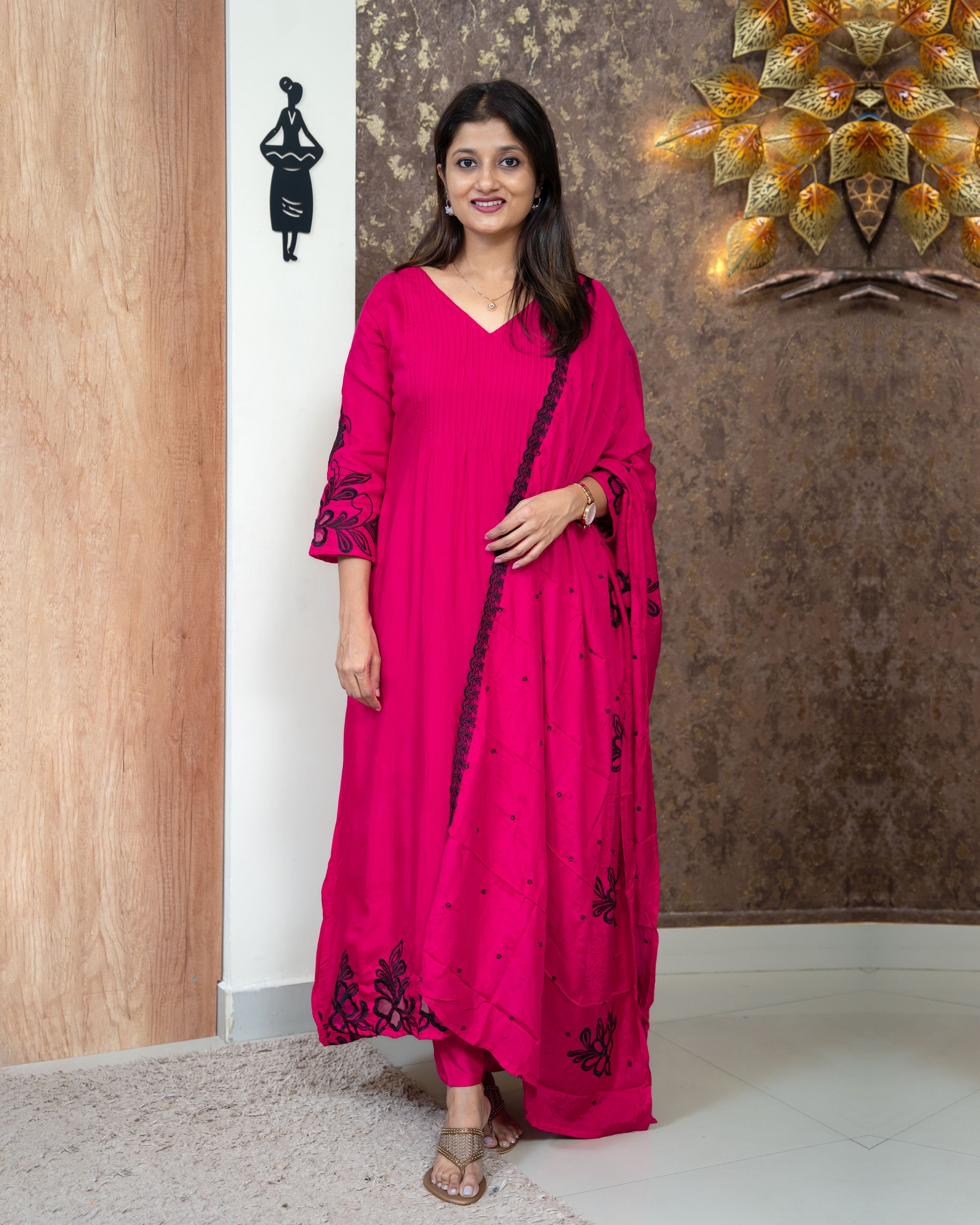 Load image into Gallery viewer, Muslin Silk Designer Suit-3768
