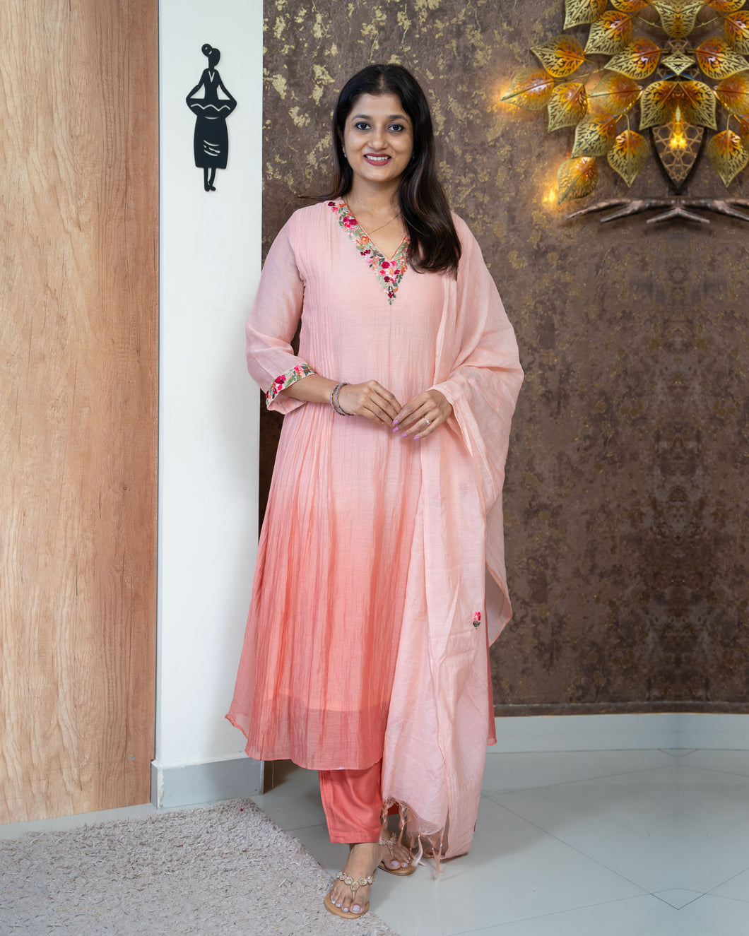 Mul Chanderi Designer Suit-3767