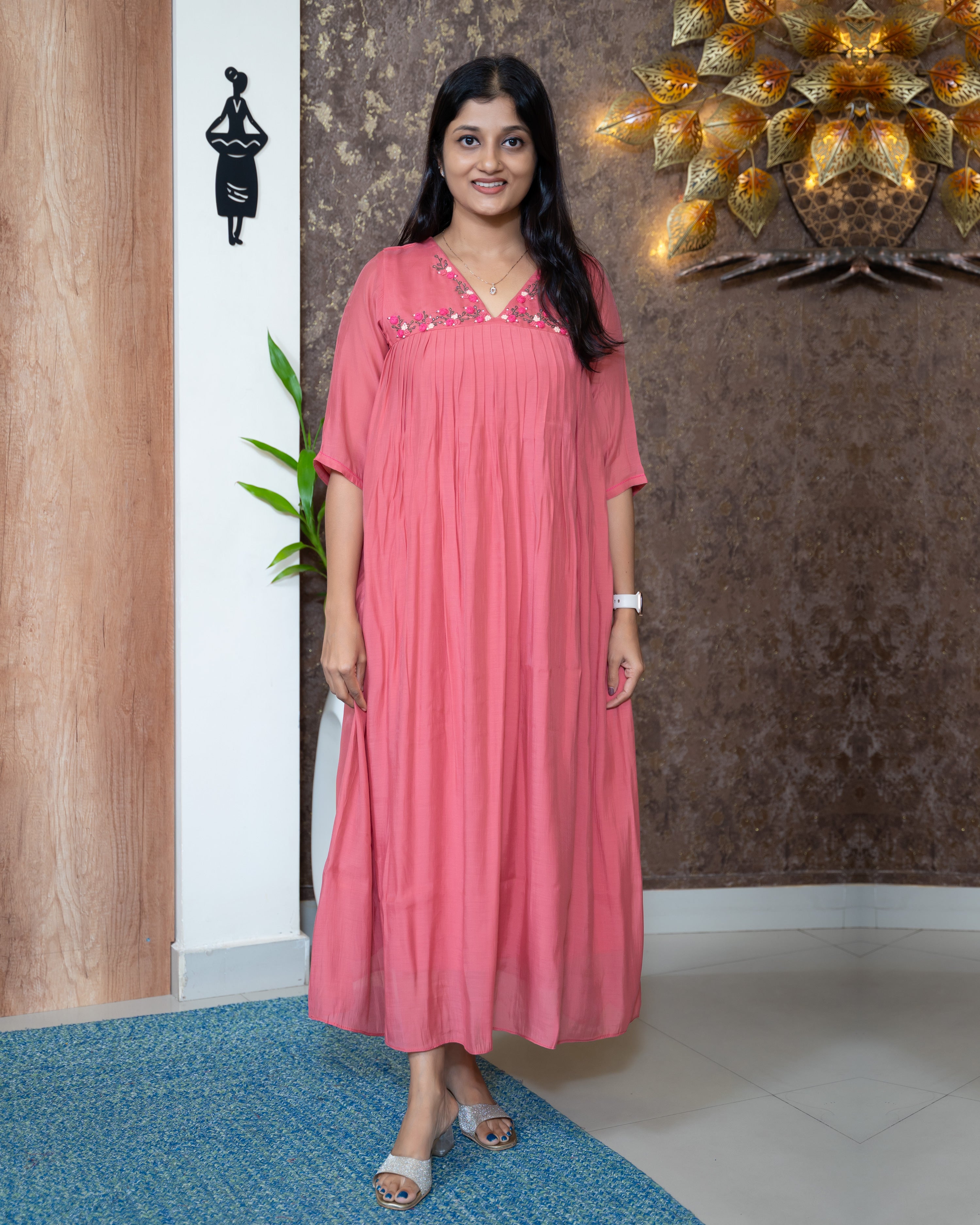 Load image into Gallery viewer, Mul Chanderi Kurti-7957
