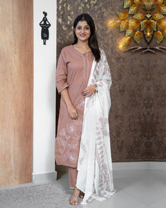 Cotton Kurti Set- 3777