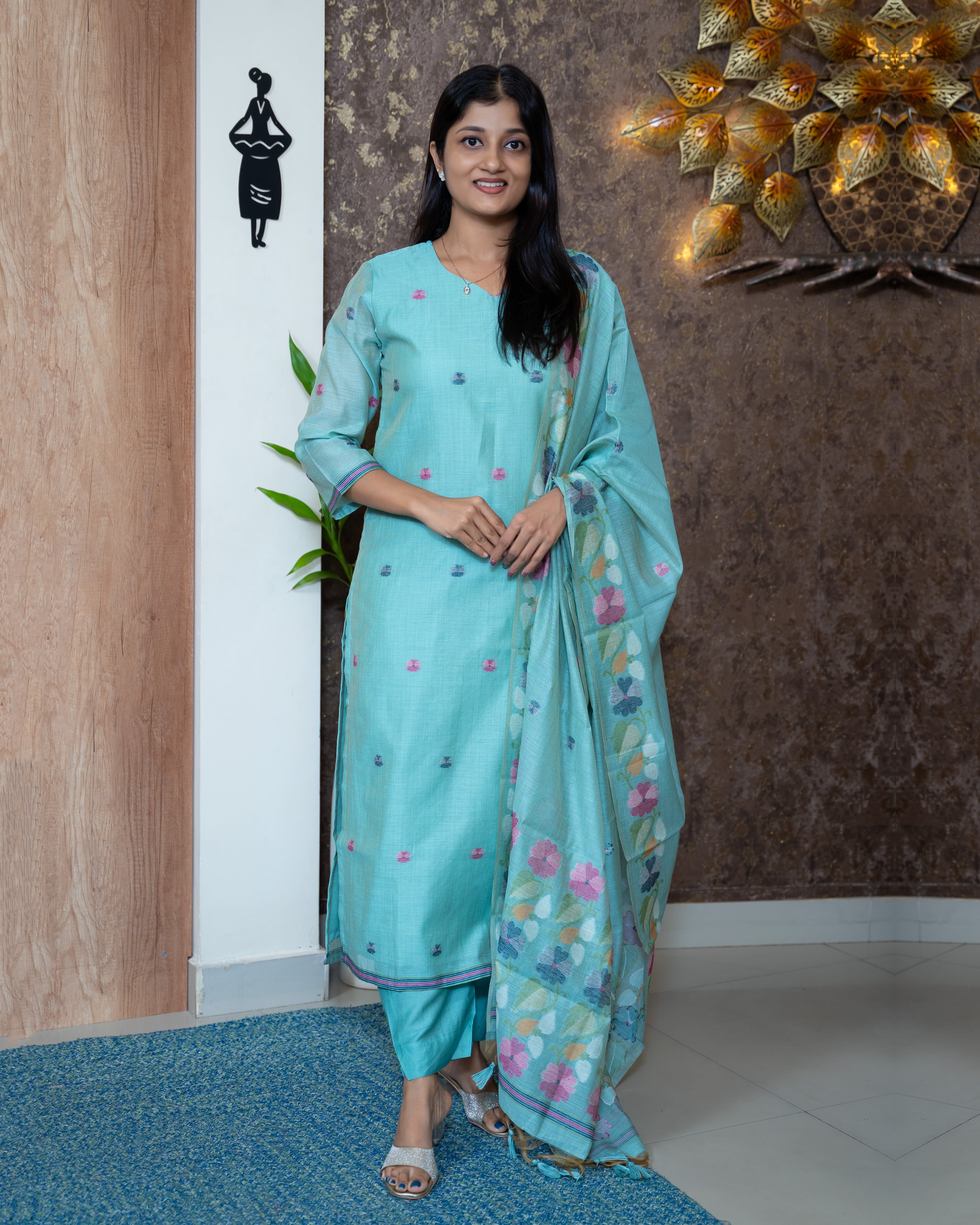 Load image into Gallery viewer, Chanderi Cotton Suit-7913
