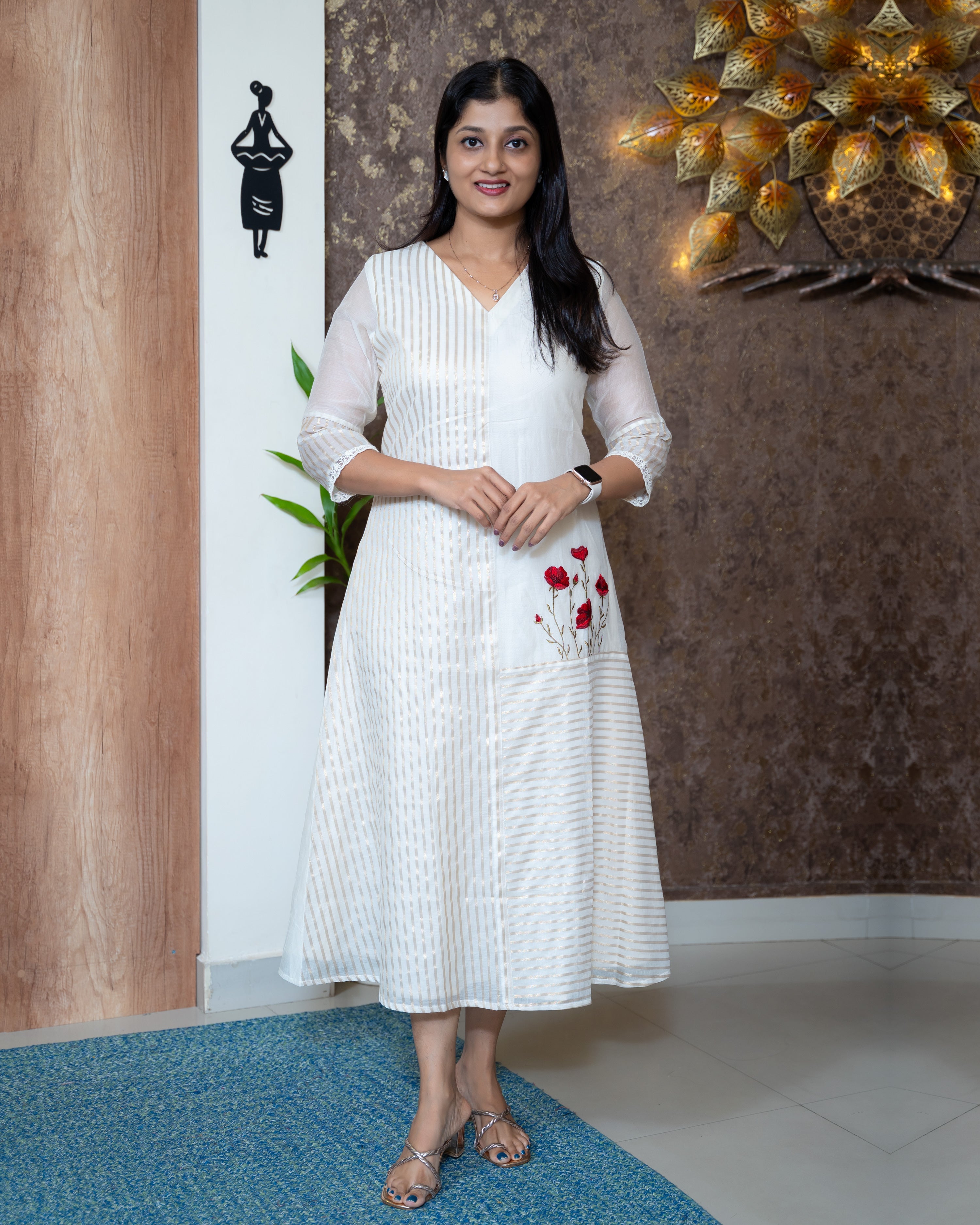 Load image into Gallery viewer, Mul Chanderi Designer Wear(Pre-Order)-1110
