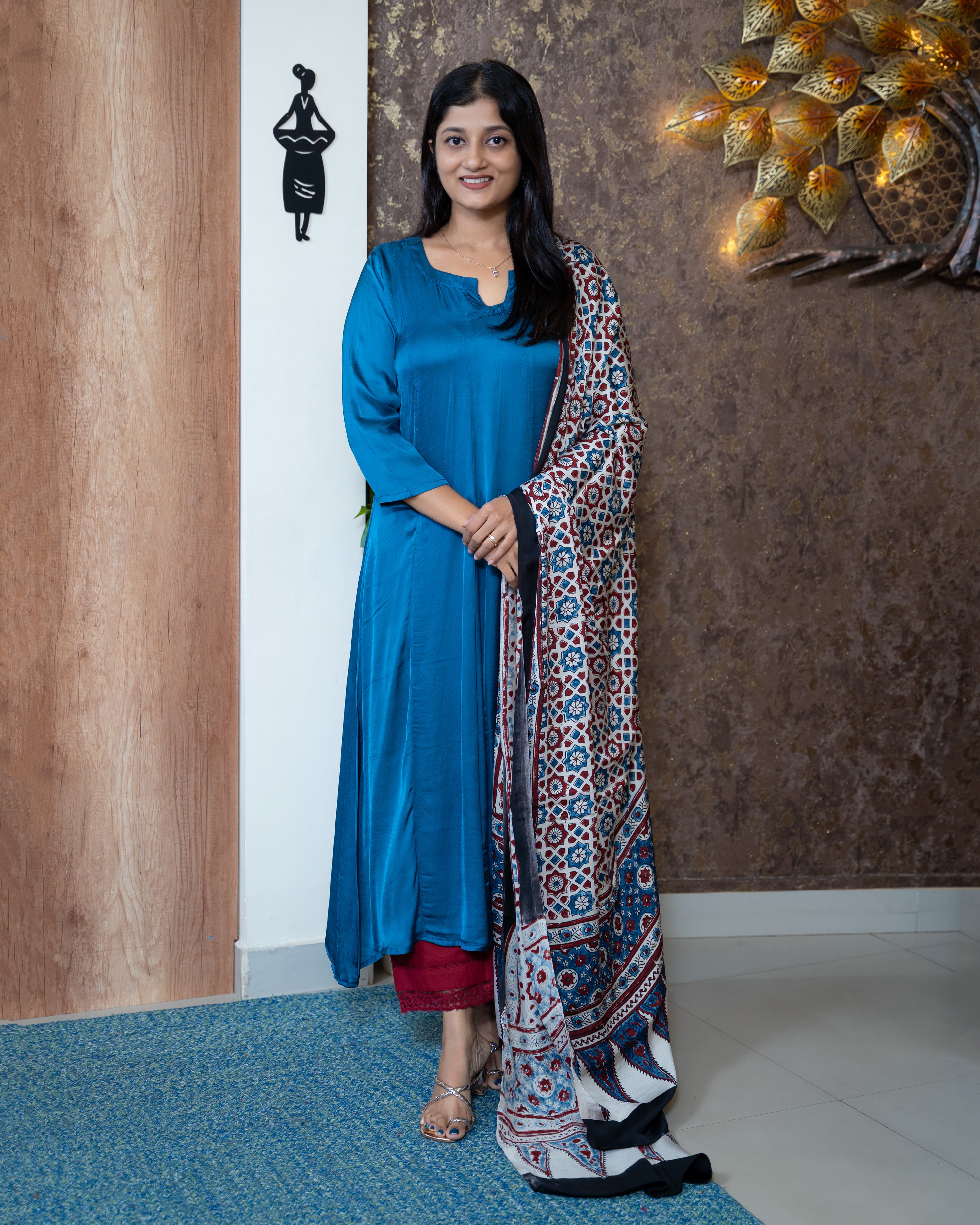 Load image into Gallery viewer, Modal Silk Kurti-7942
