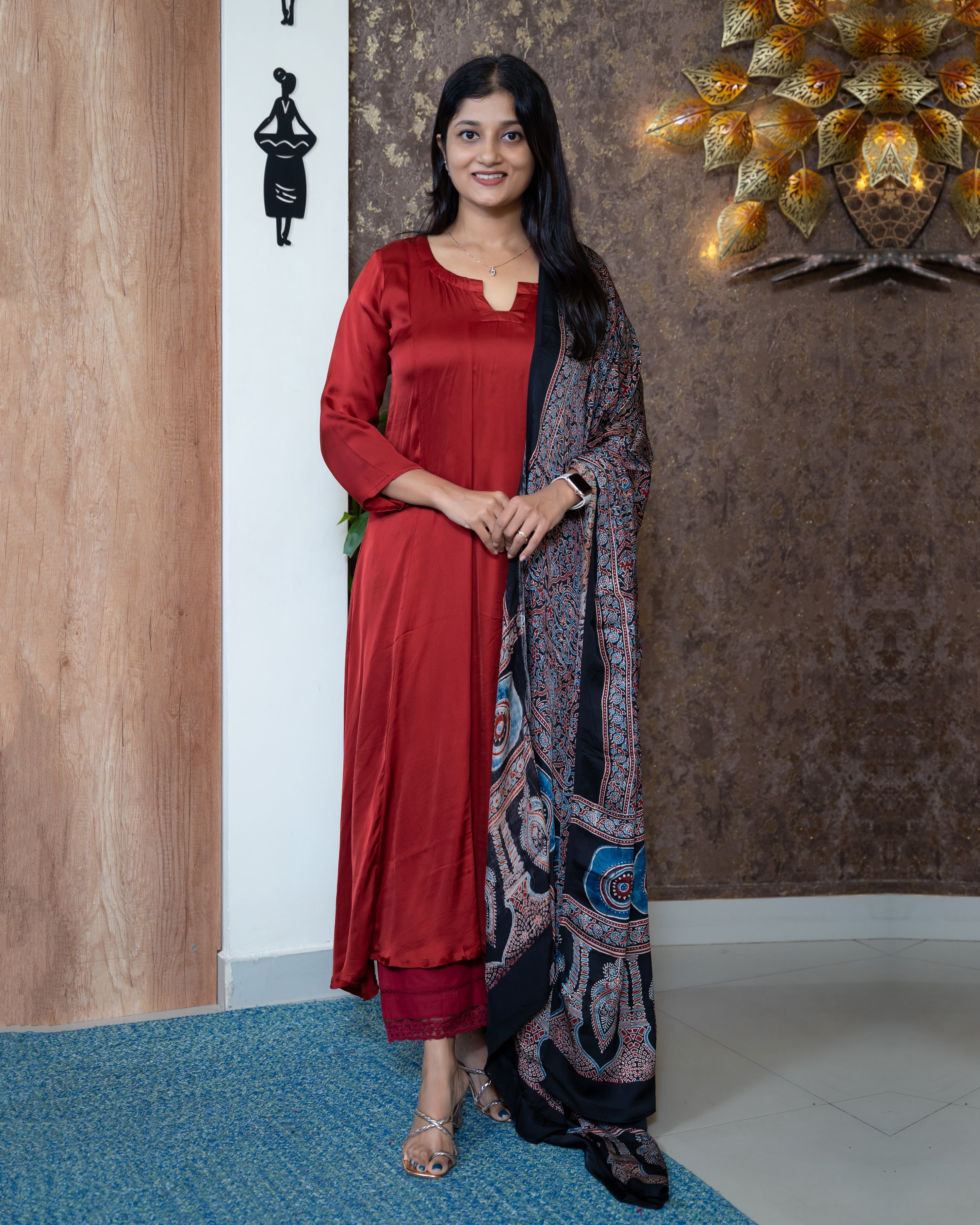 Load image into Gallery viewer, Modal Silk Kurti-7942

