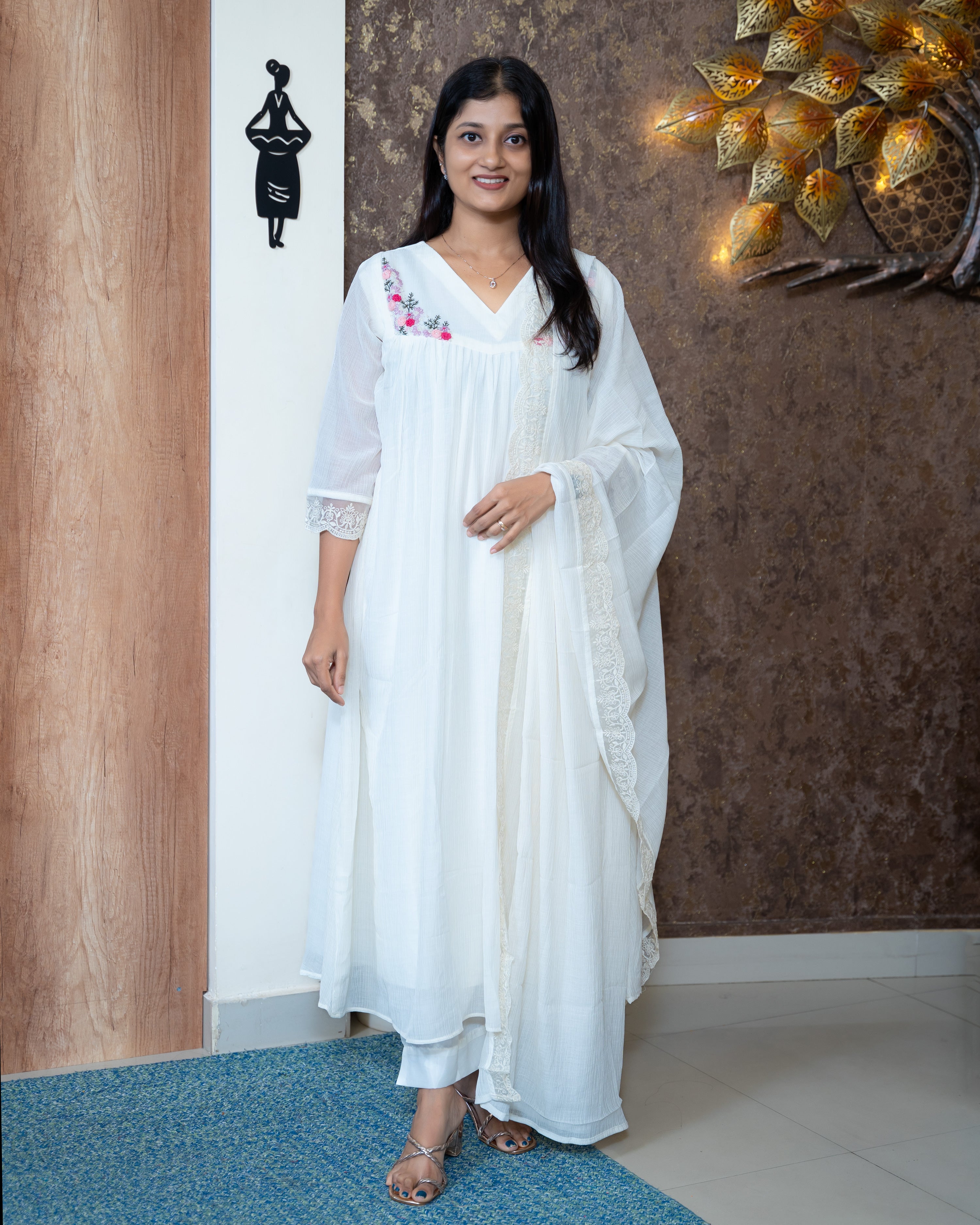 Load image into Gallery viewer, Crushed Mul Chanderi Suit-7952

