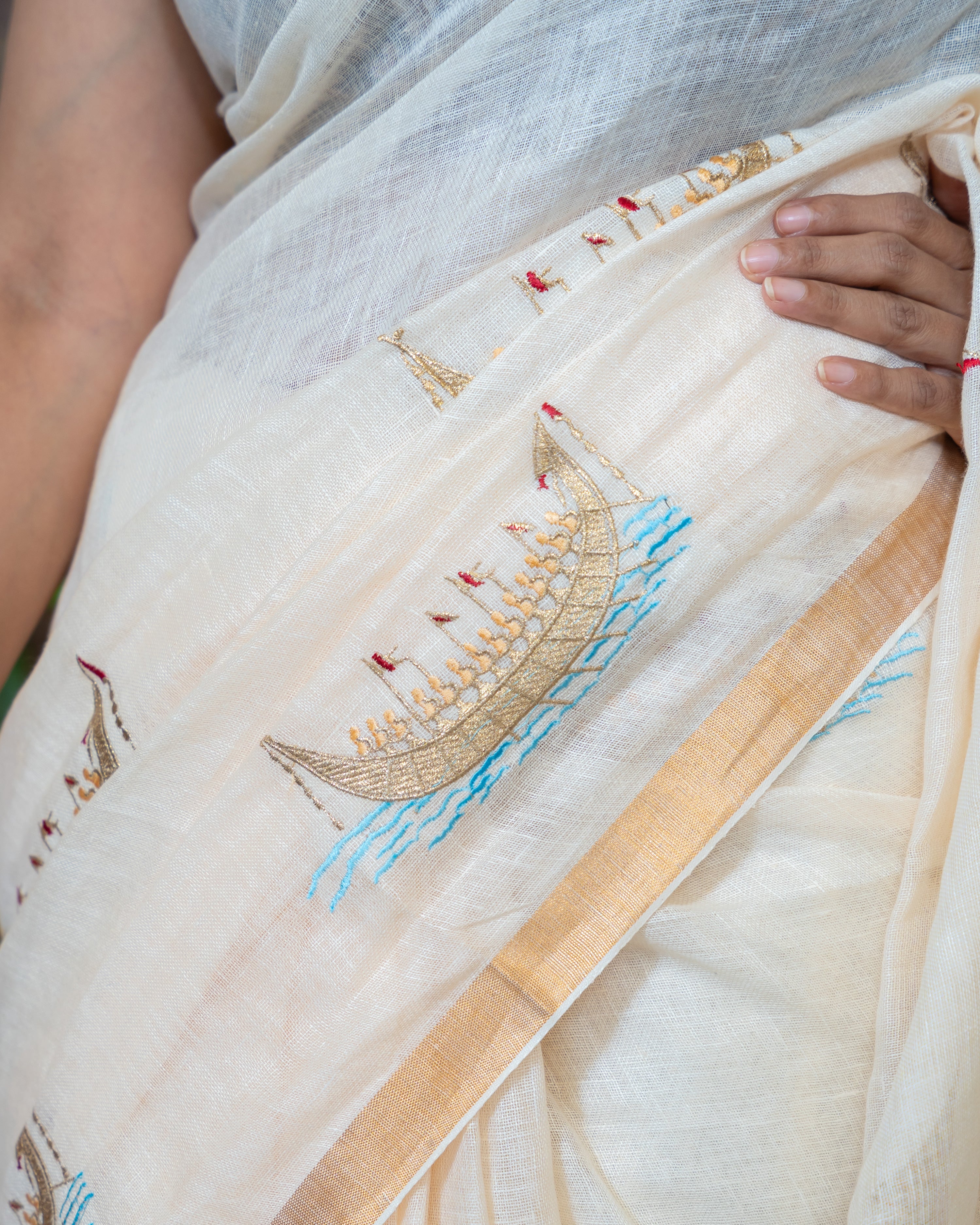 Load image into Gallery viewer, Linen Saree-8043
