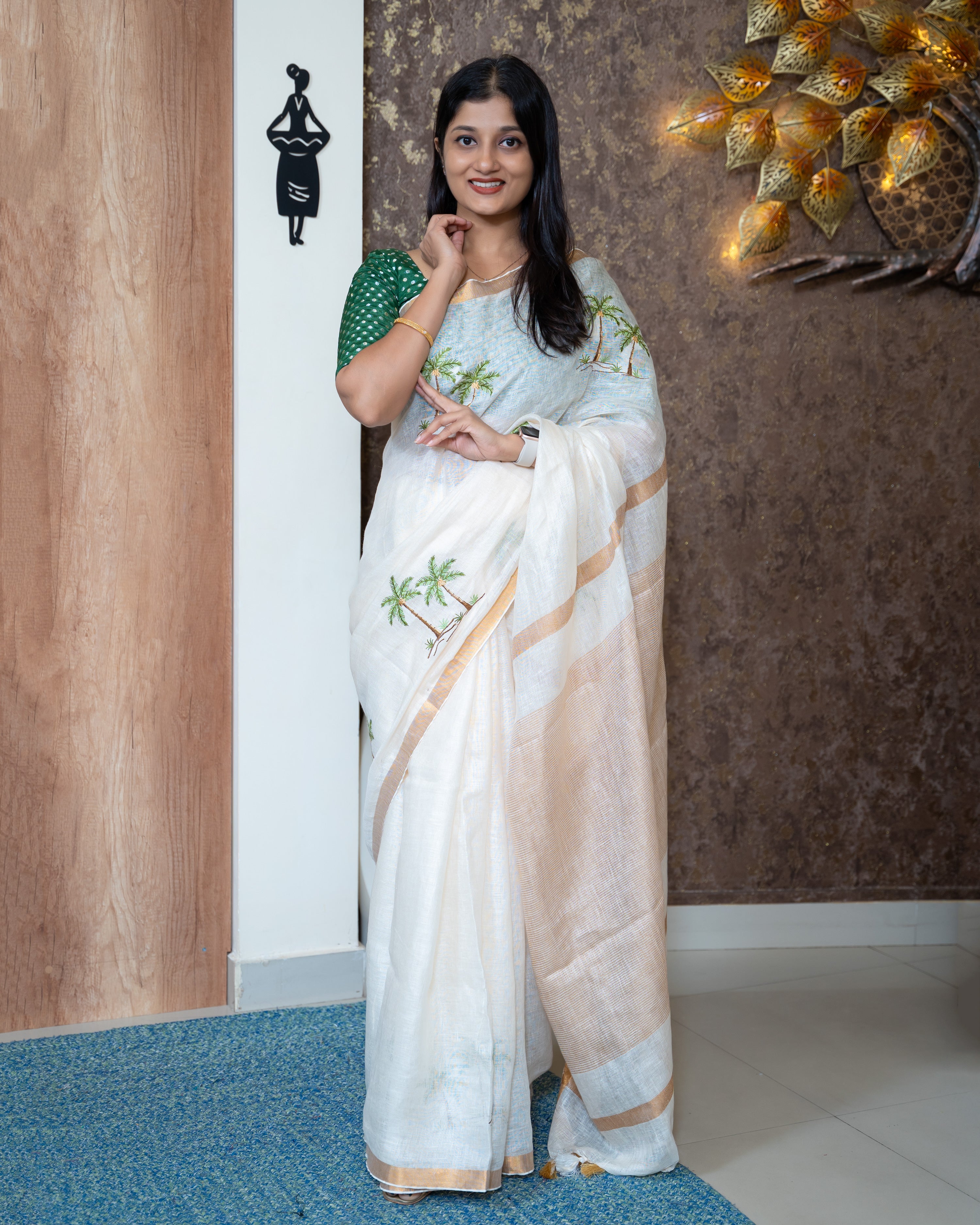 Load image into Gallery viewer, Linen Saree-8043
