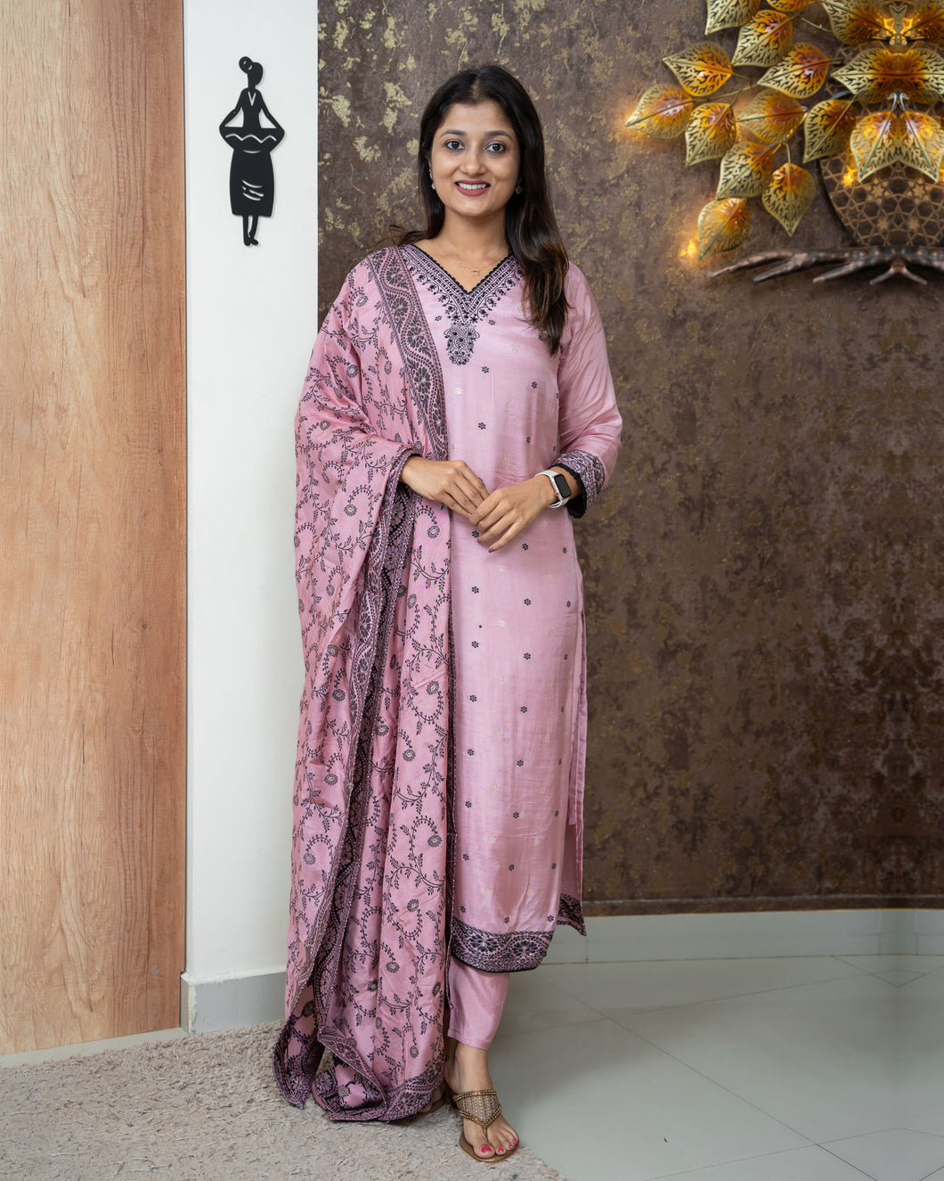Muslin Silk Kurti Set-3876