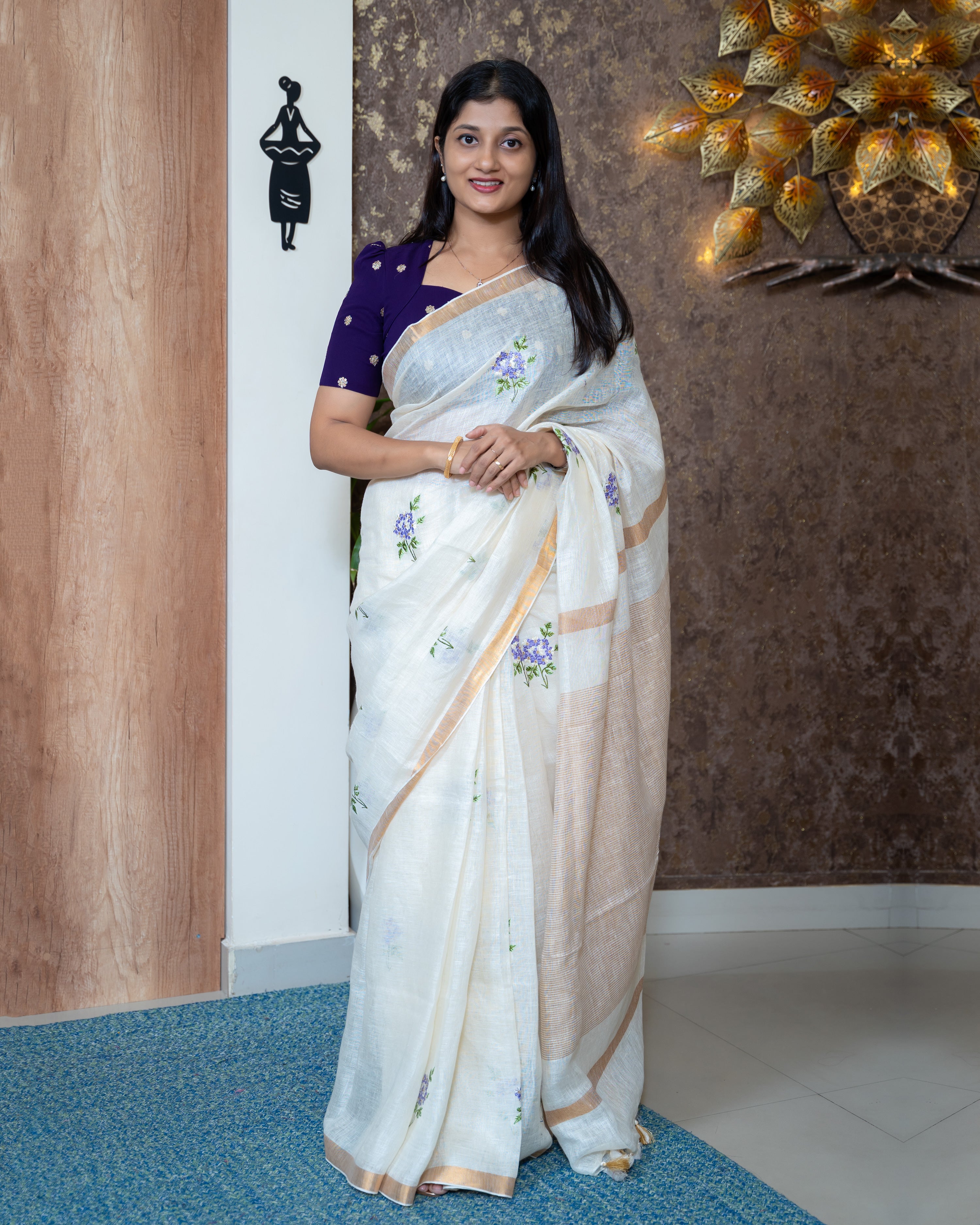 Load image into Gallery viewer, Linen Saree-8105
