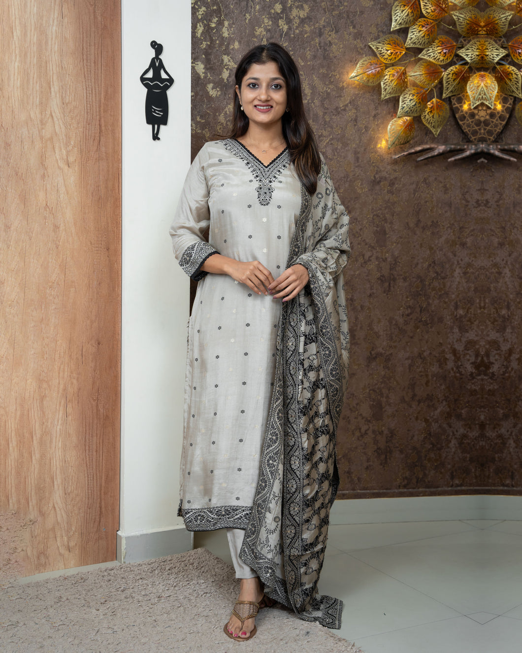 Muslin Silk Kurti Set-3876