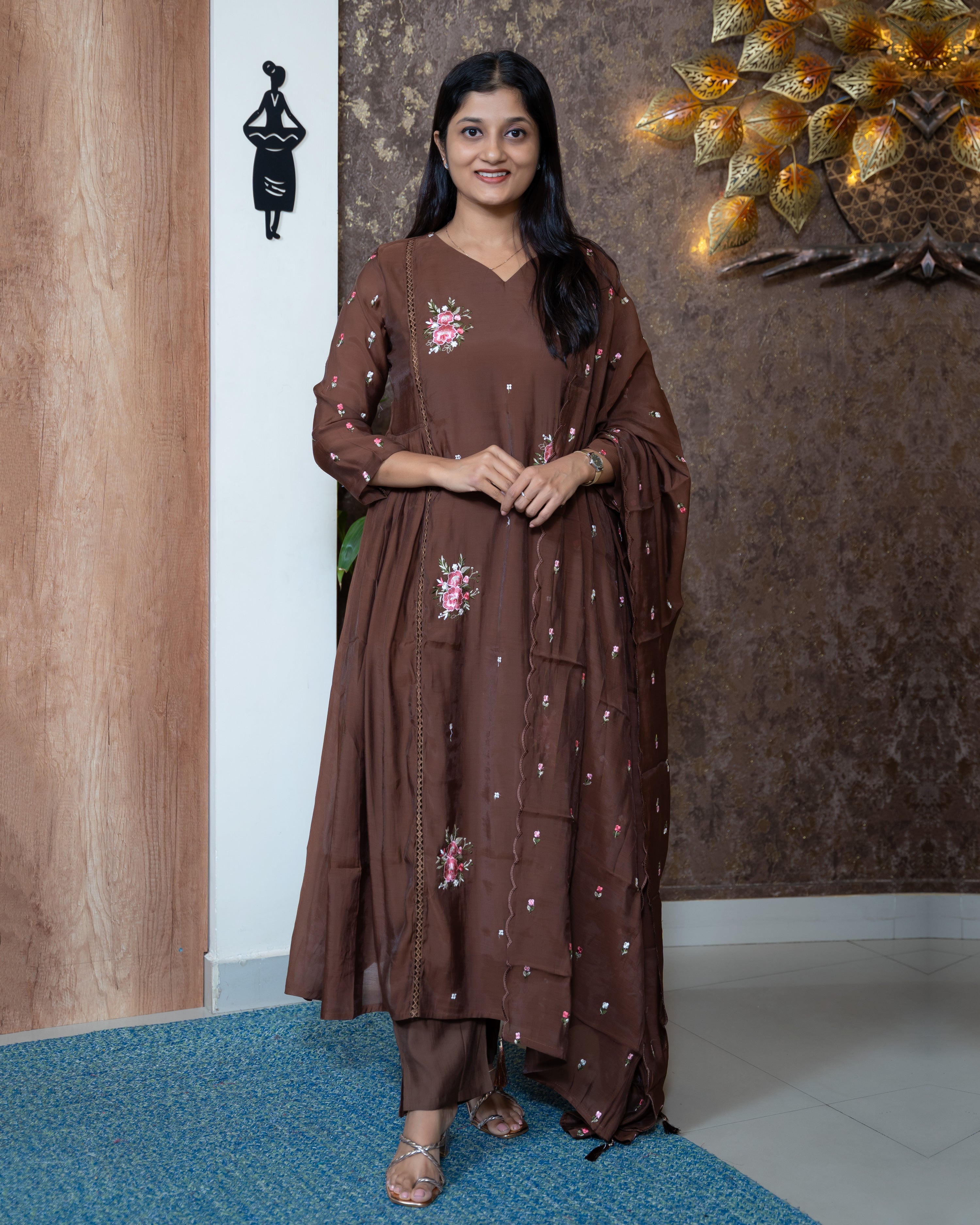 Load image into Gallery viewer, Mul Chanderi Suit-8080
