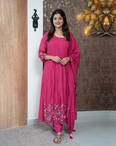 Mul Chanderi Kurti Set-3894