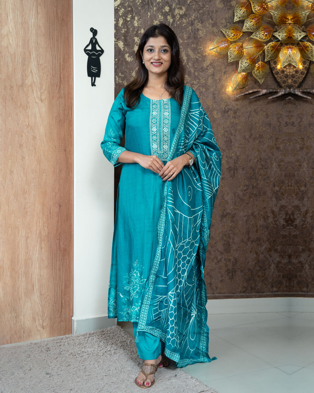Muslin Silk Kurti Set-3875