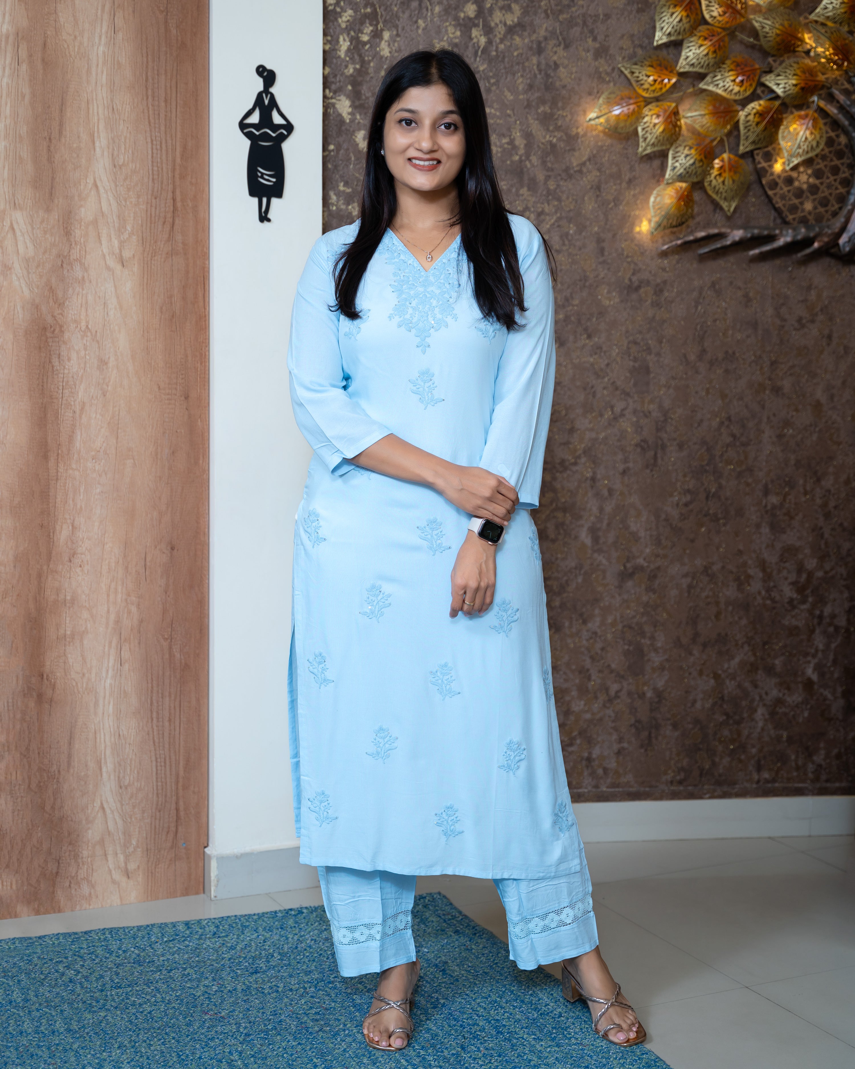 Load image into Gallery viewer, Rayon Co-Ord Set-8150
