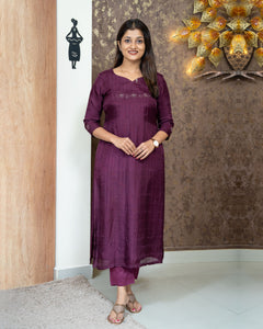 Linen Silk Designer Kurti(Pre-Order)-3983