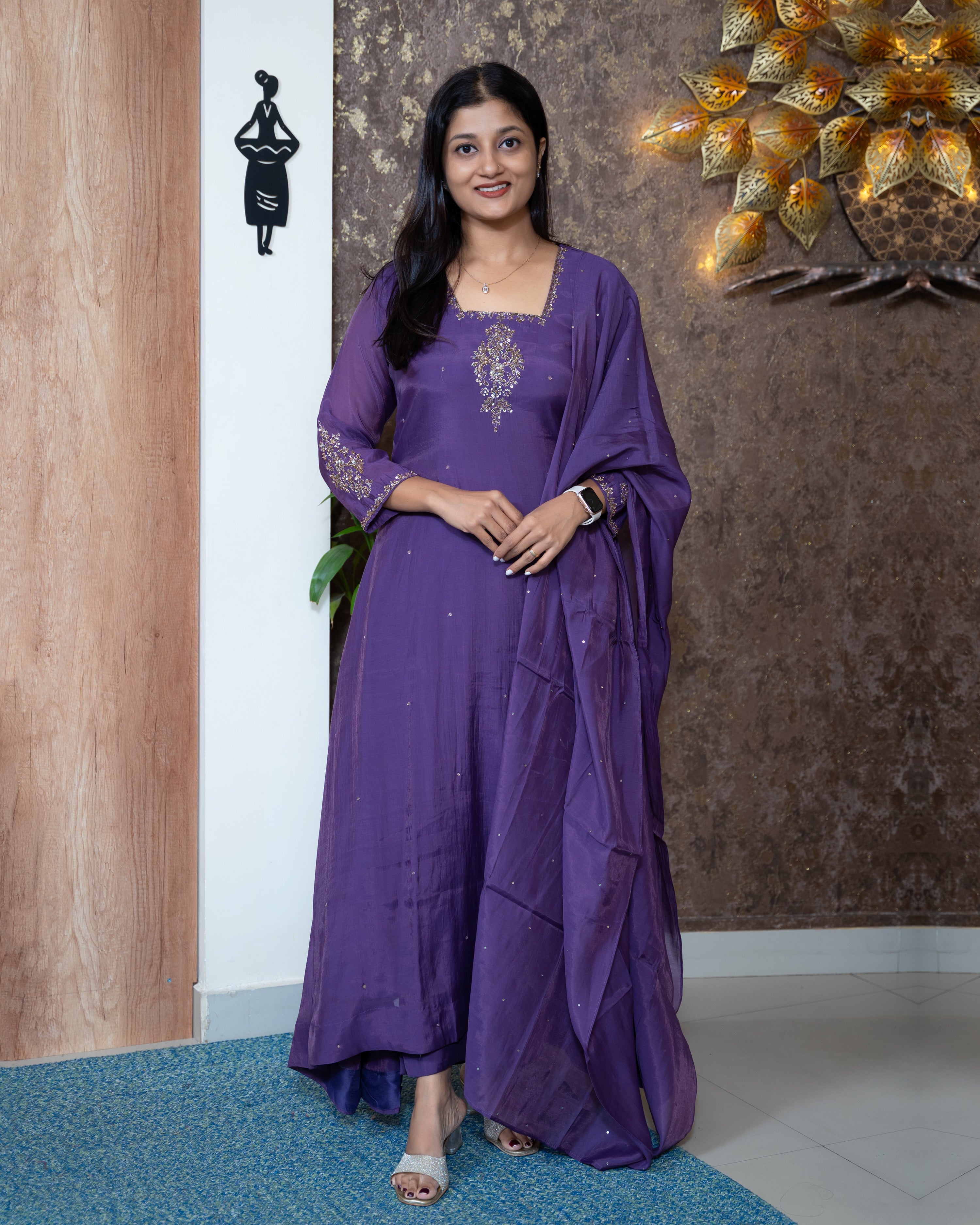 Load image into Gallery viewer, Mul Chanderi Suit-8265

