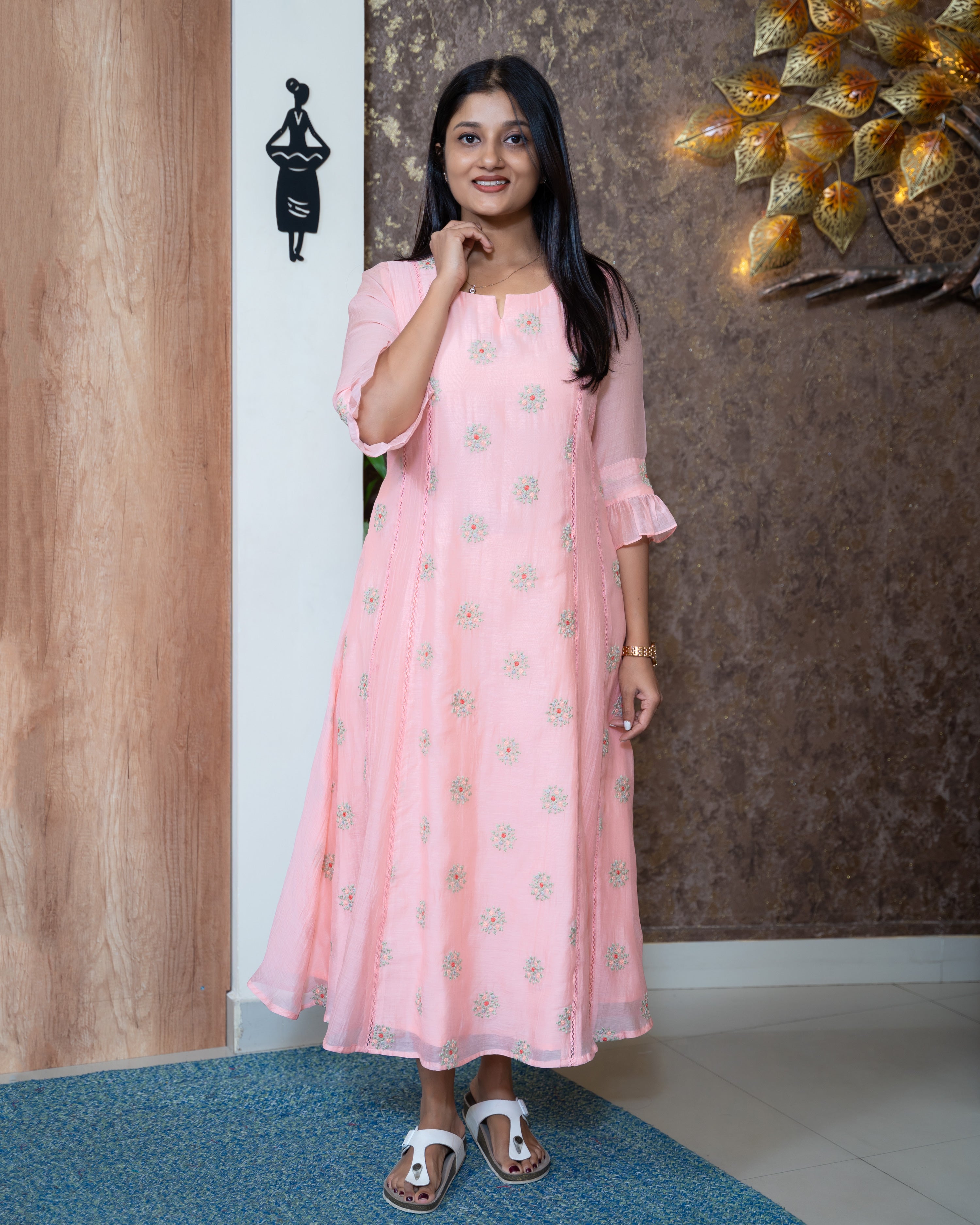 Load image into Gallery viewer, Mul Chanderi Designer Kurti(Pre-Order)-1065
