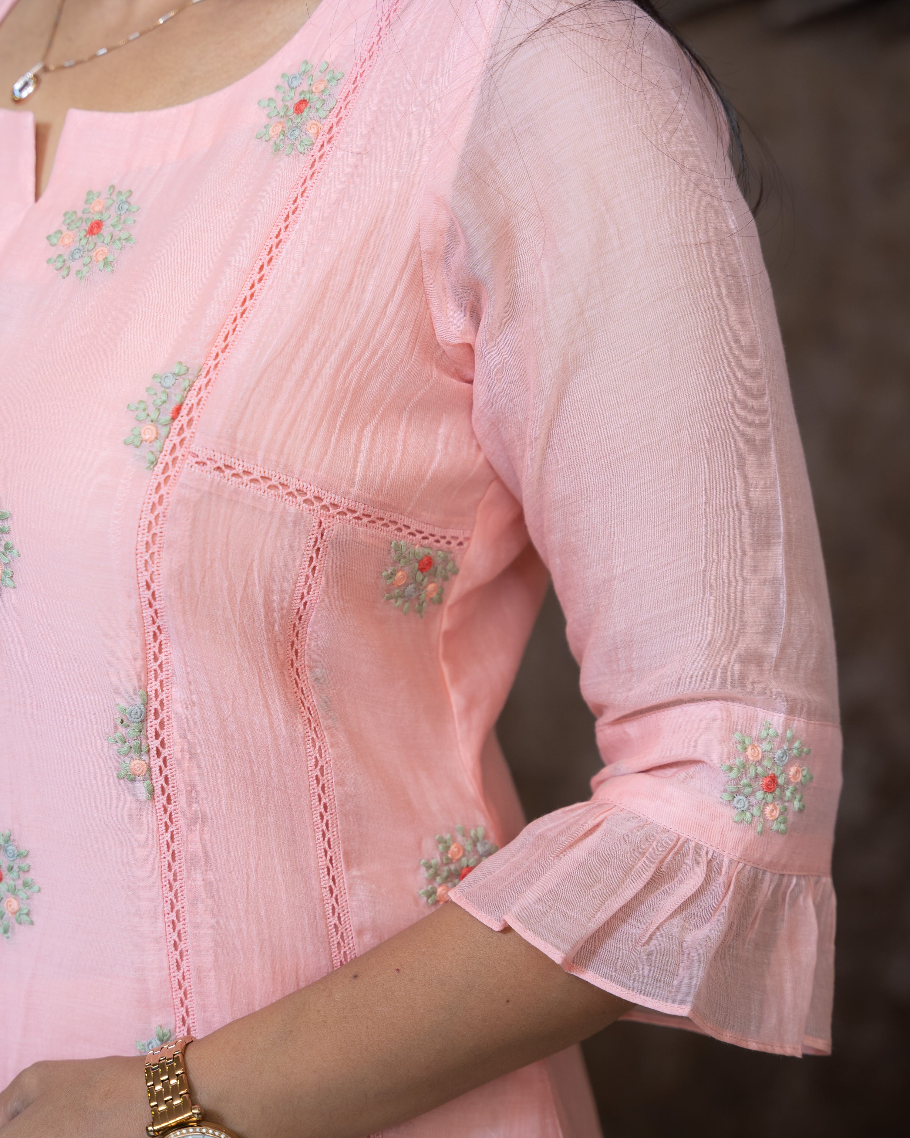 Load image into Gallery viewer, Mul Chanderi Designer Kurti(Pre-Order)-1065

