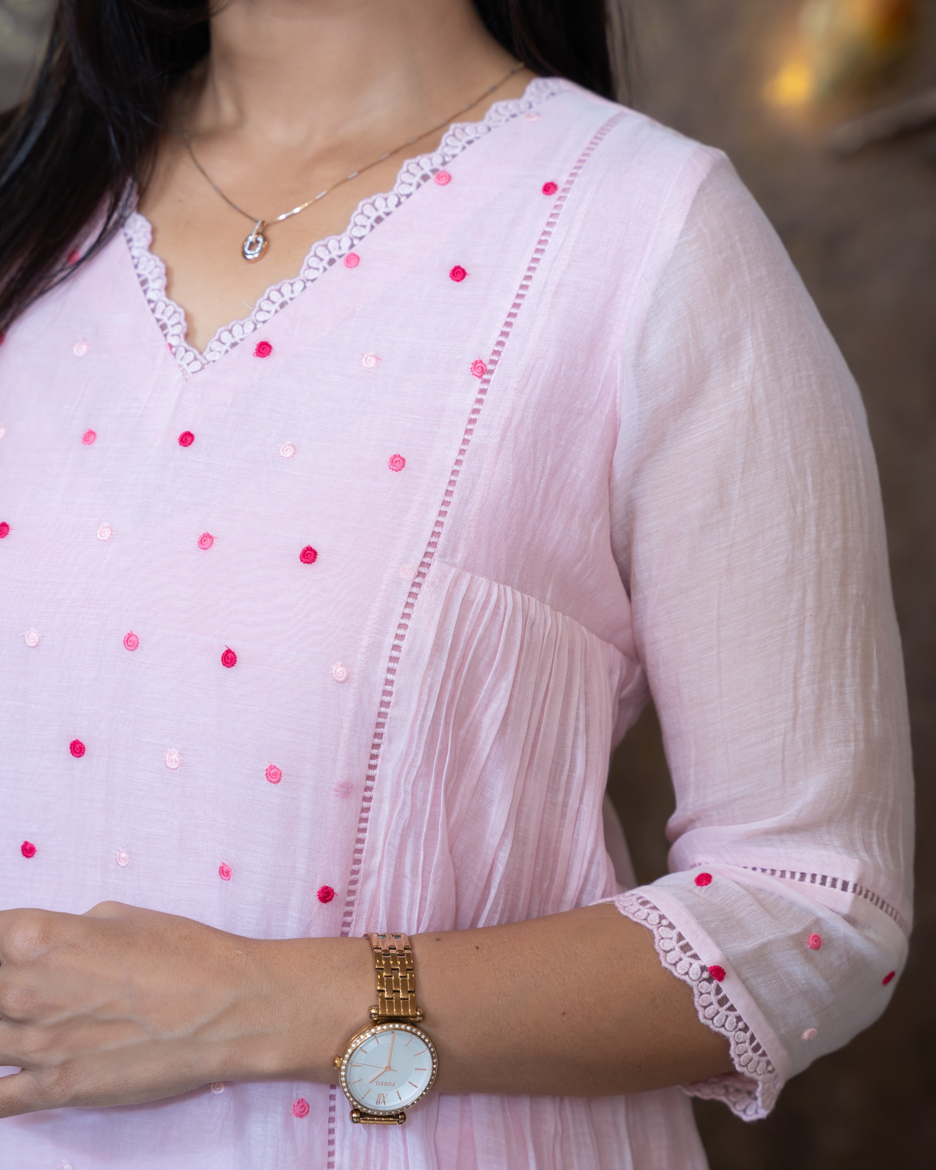 Load image into Gallery viewer, Mul Chanderi Designer Kurti(Pre-Order)-1066
