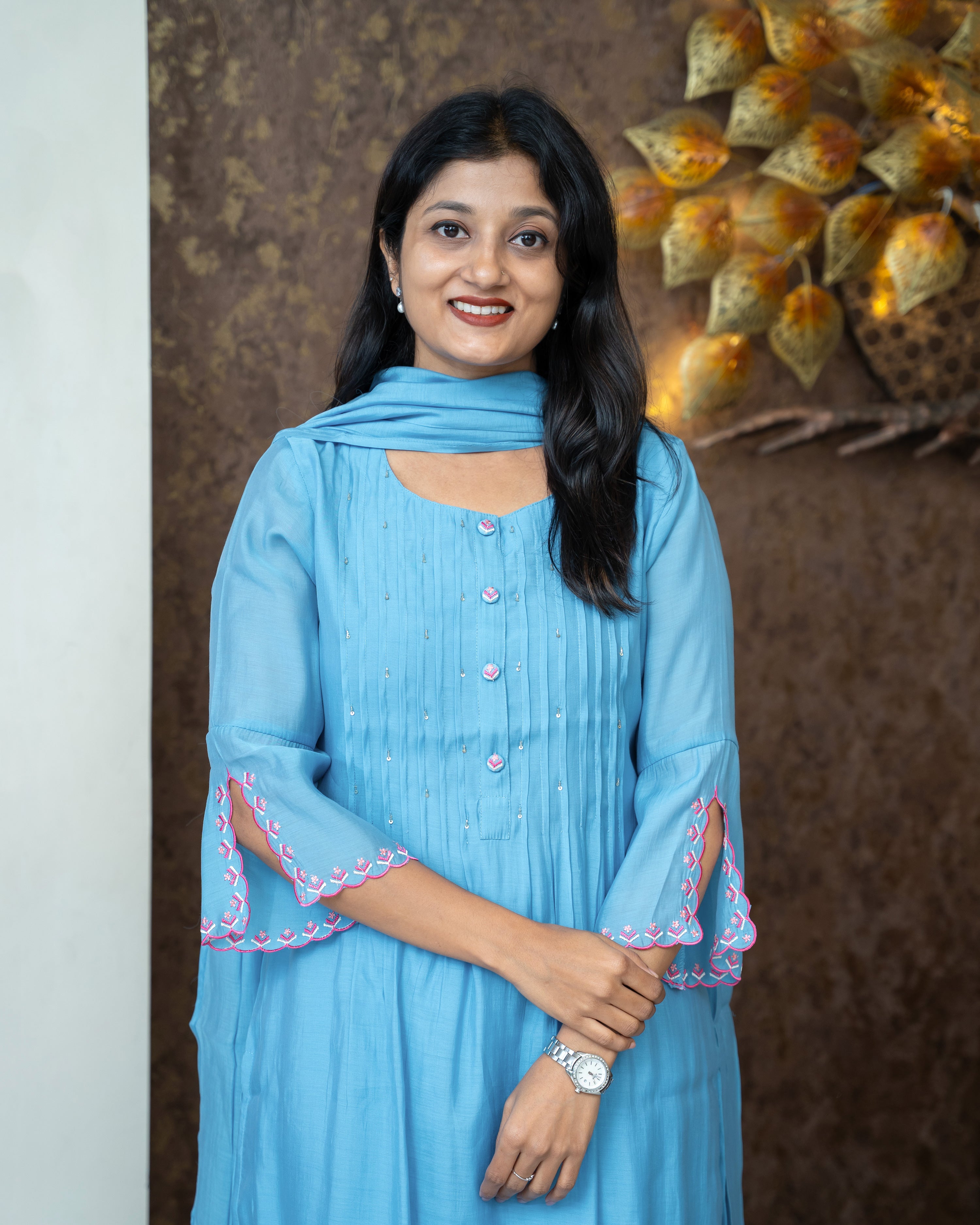 Load image into Gallery viewer, Mul Chanderi Suit-4064
