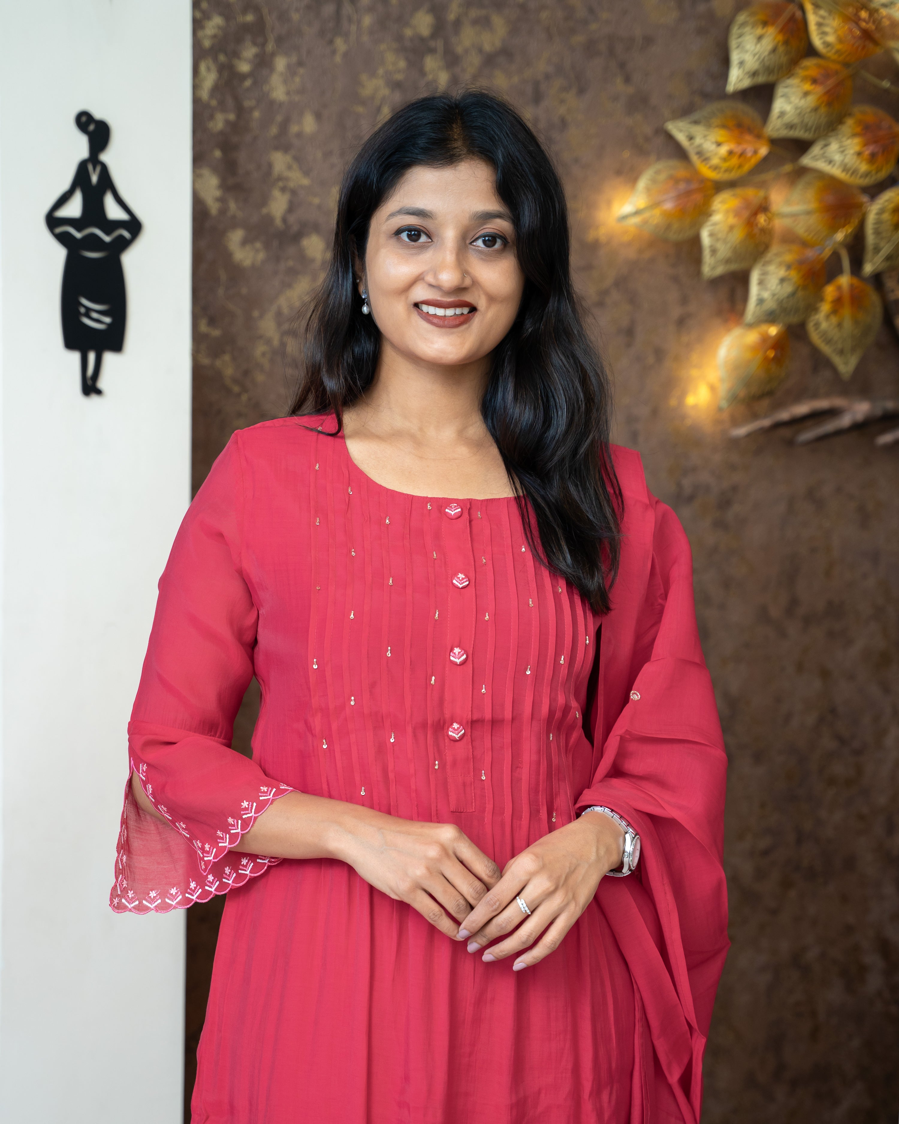 Load image into Gallery viewer, Mul Chanderi Suit-4064
