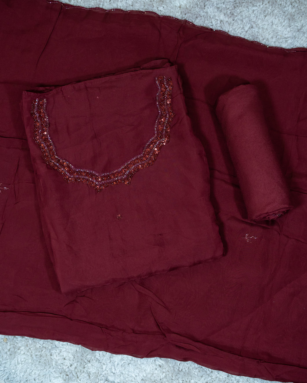 Viscose Organza Unstitched Suit-4153